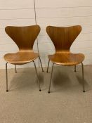 A Pair of 1967 Fritz Hansen Teak Butterfly Chairs