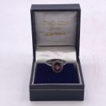 A Platinum Spinel and Diamond ring (Approx 2 to 2.5cts)