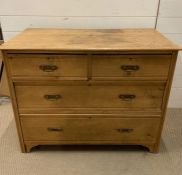 A antique pine chest of drawers AF (H79cm W100cm D50cm)