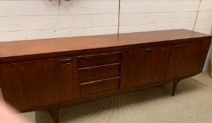 Greaves and Thomas Mid Century teak sideboard, 1960's with cupboards to sides and drawers to