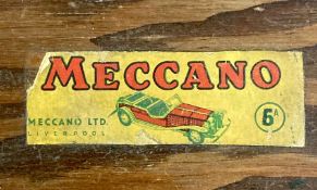 A Selection of Vintage Meccano, some in original wooden box.