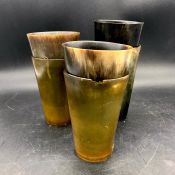 A Set of six horn cups.