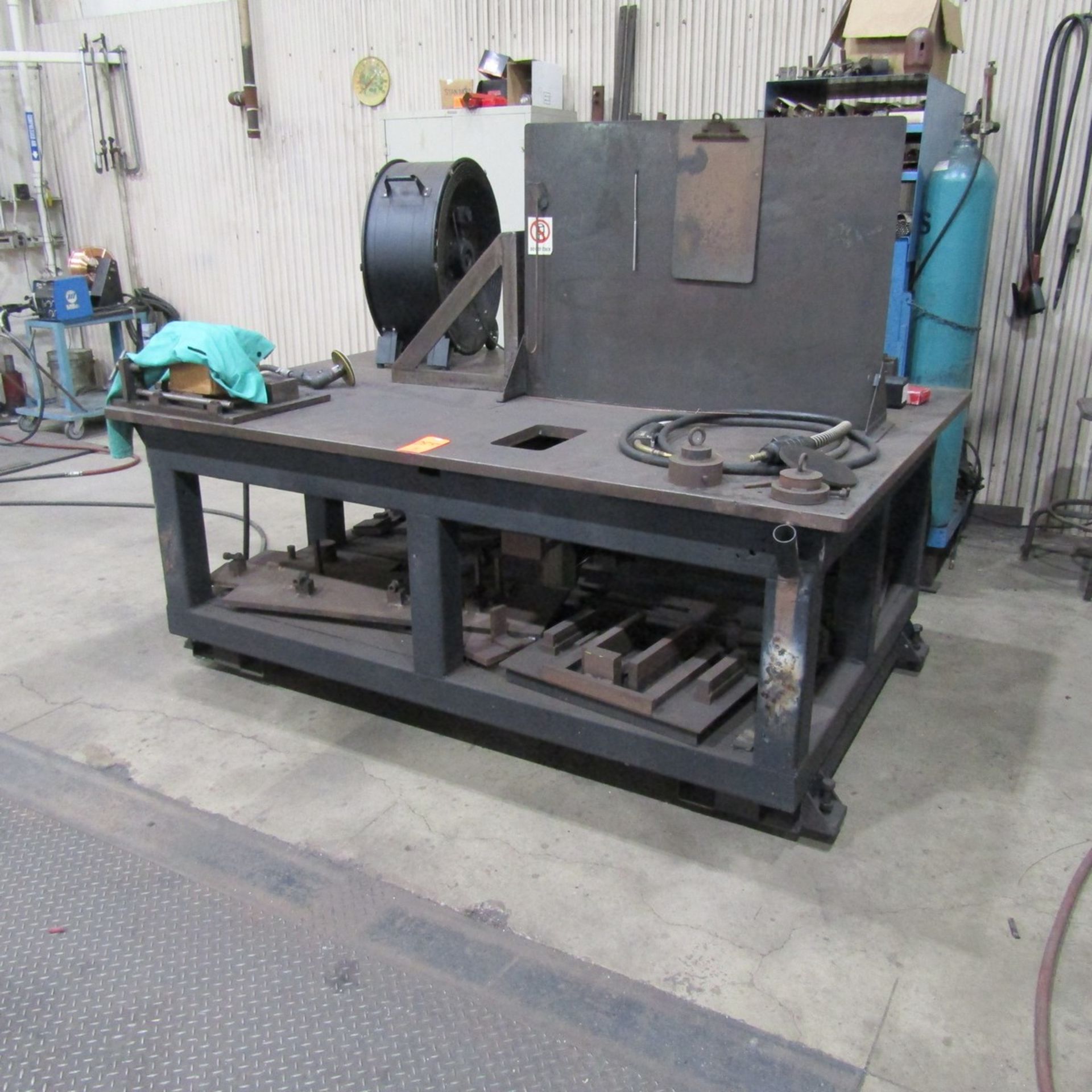 7 ft. x 5 ft. x 1 in. Welding Table with Metal Material Stock