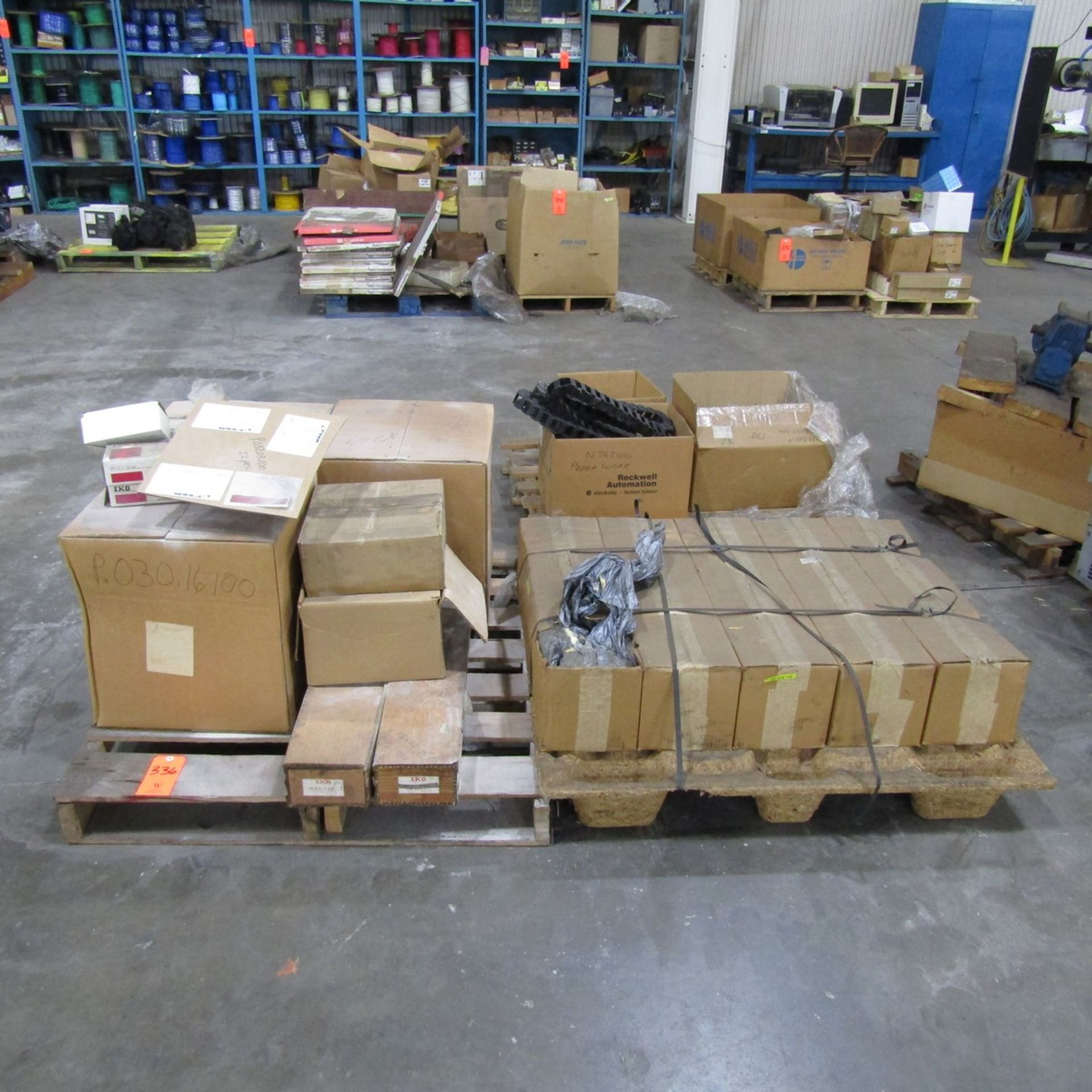 Lot - (3) Pallets of Spare Parts to Include: Lifting Magnets, Electrical Track, Wiring, Conductix