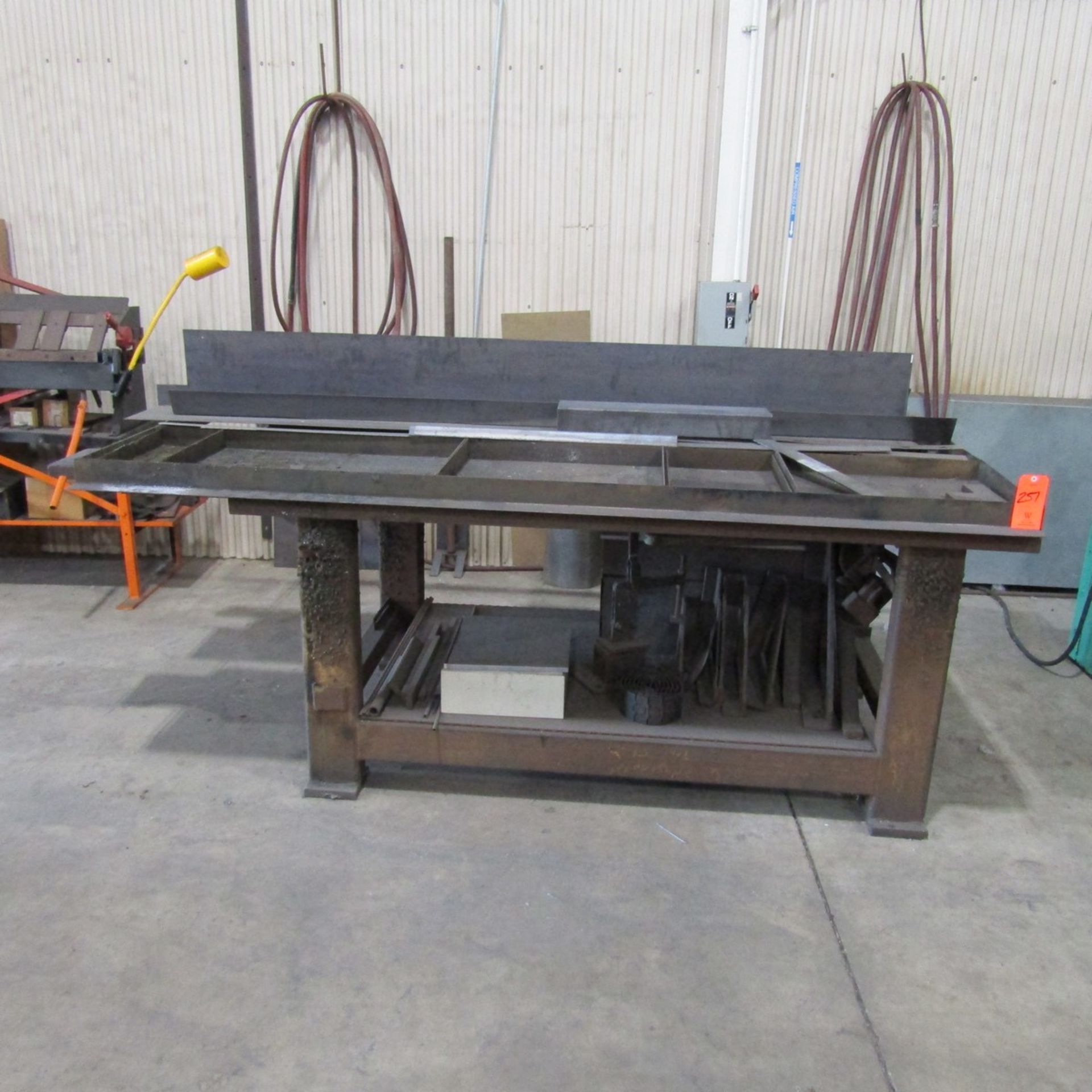 80 in. x 43 in. x 2 in. Steel Work Bench; with Metal Material Stock - Image 2 of 3