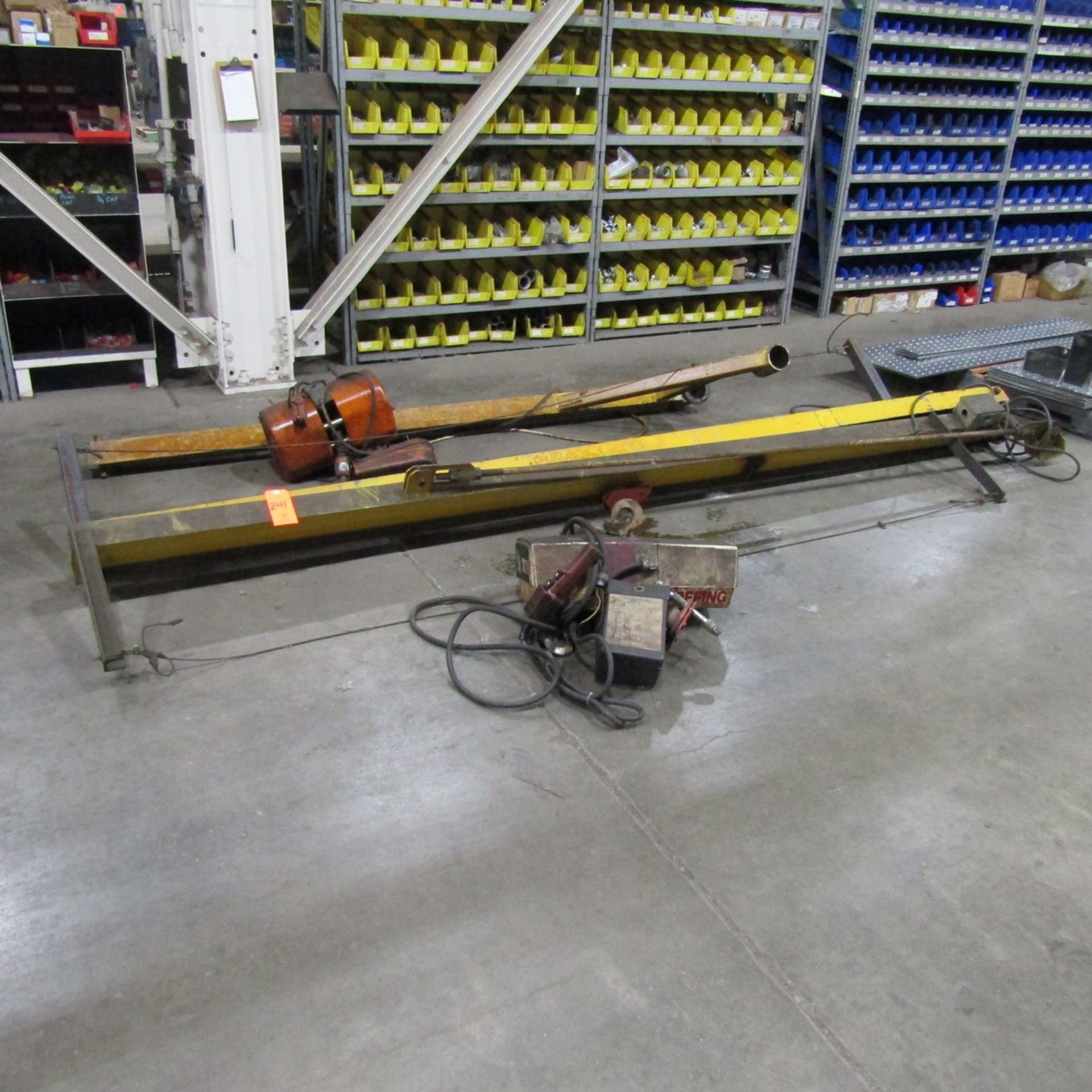 1/4 Ton Cap. Post Mounted Jib Crane; with Coffing 1/4 Ton Electric Hoist