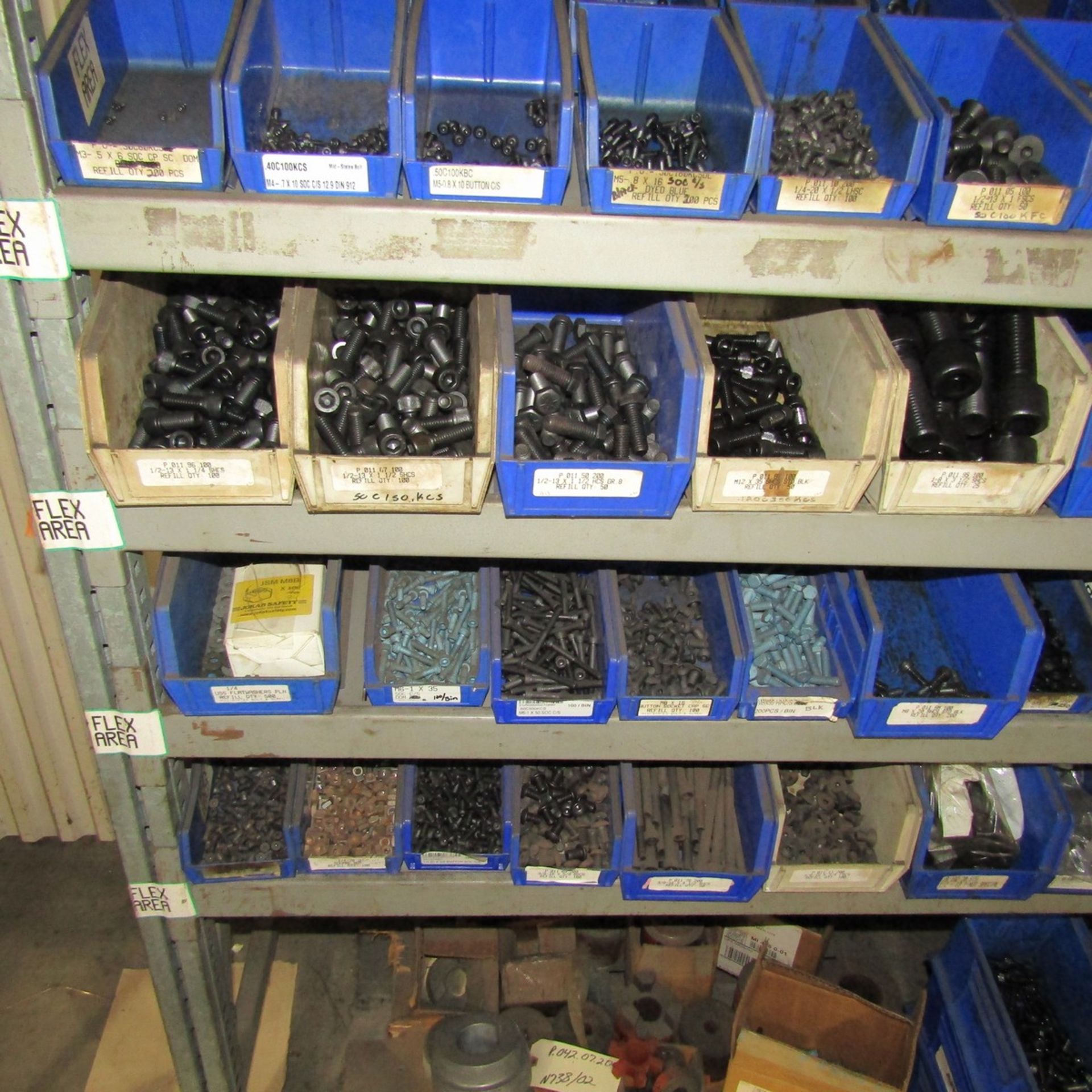 5-Tier Shelving Unit with Assorted Nuts and Bolts - Image 2 of 4