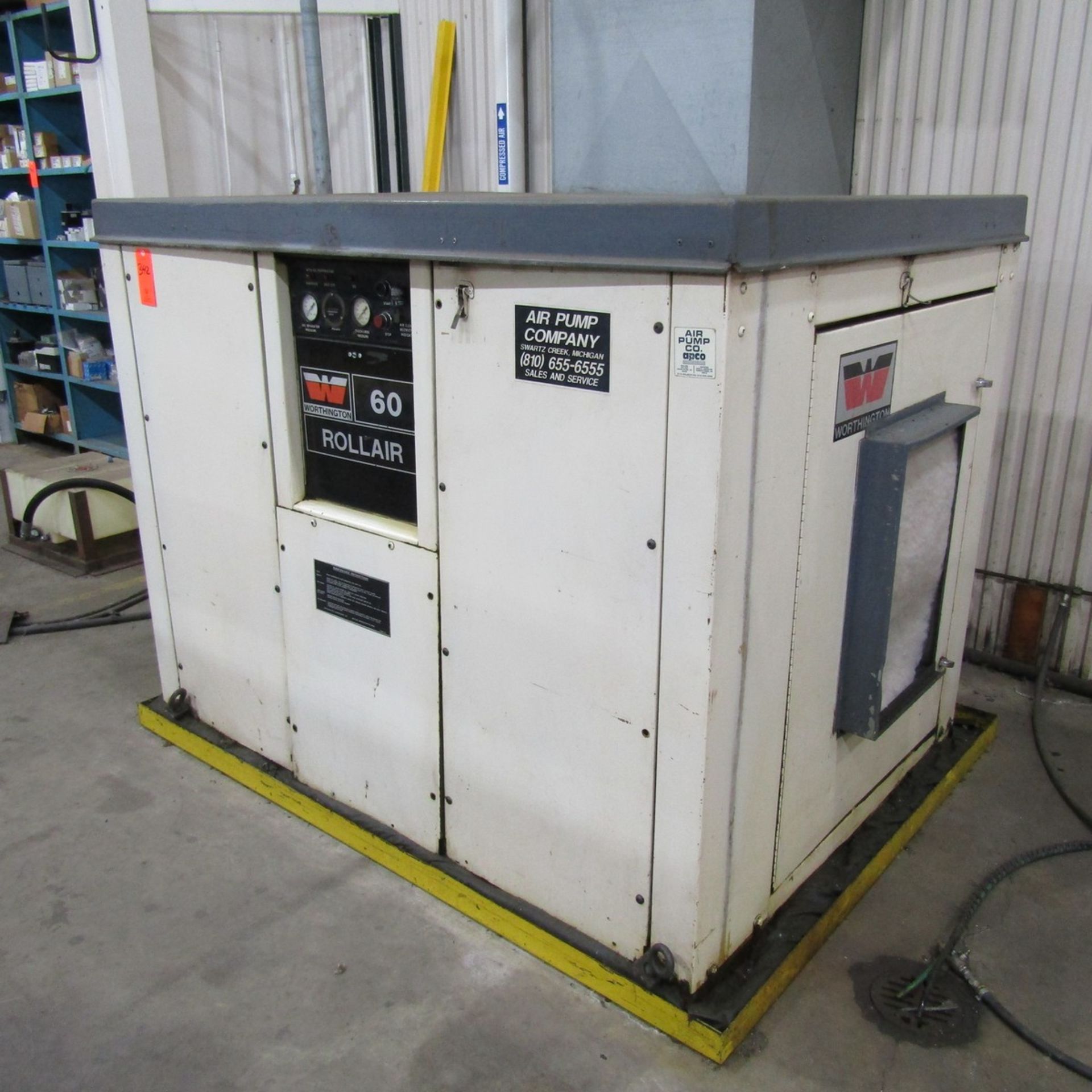 Worthington 40-HP Model 60-Rollair Rotary Screw Type Skid Mounted Air Compressor - Image 2 of 2