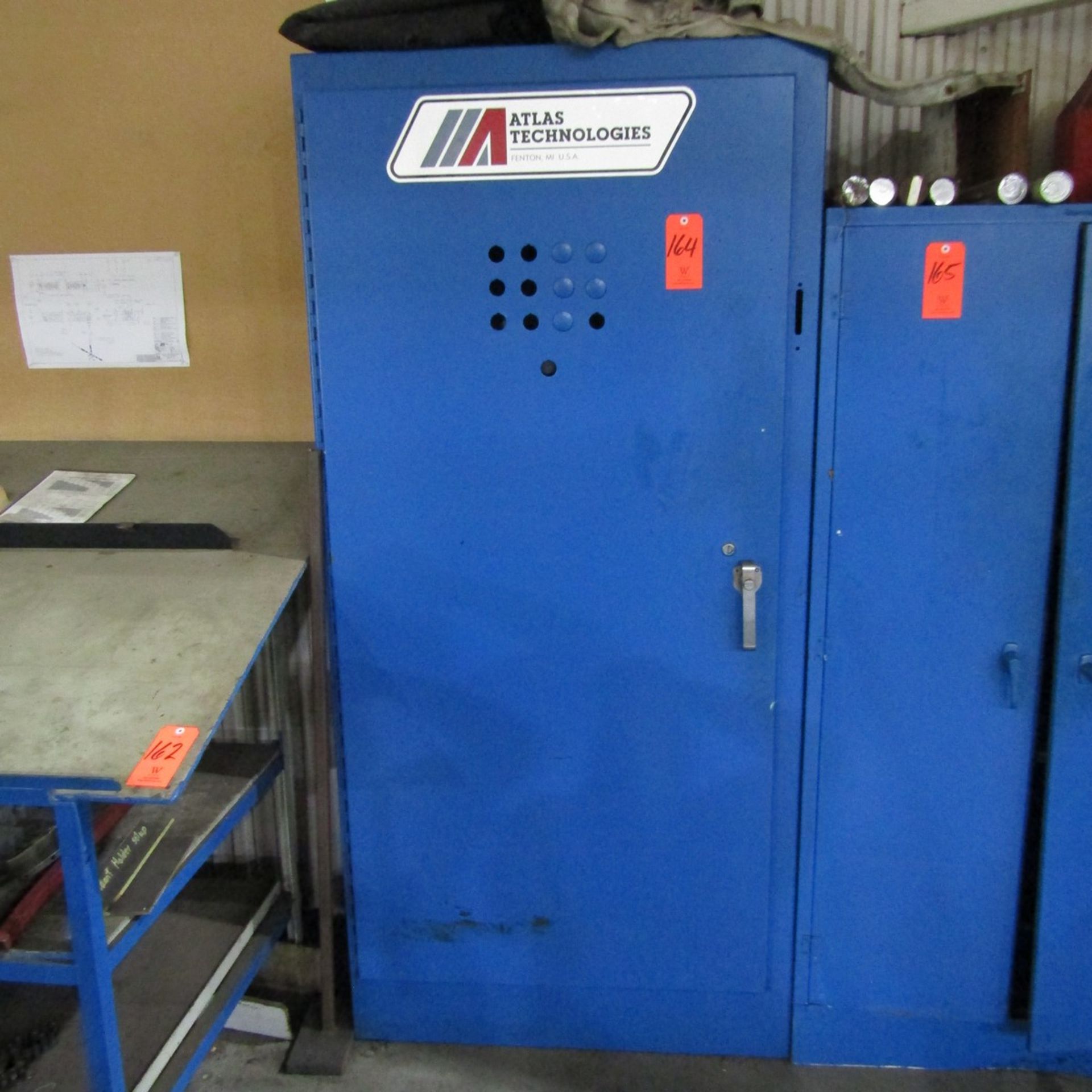 Lot - Cabinet with Assorted Lifting Equipment