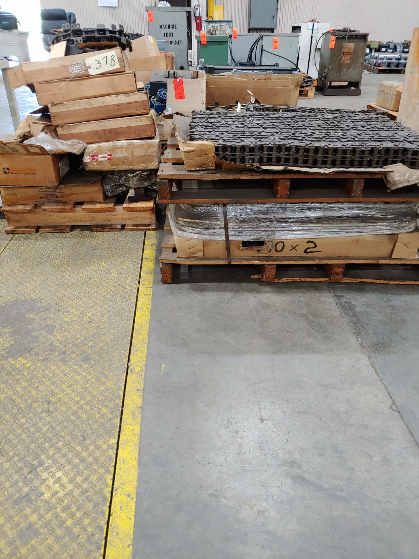 Lot - Misc. Chains and Steel, on Pallet - Image 2 of 2
