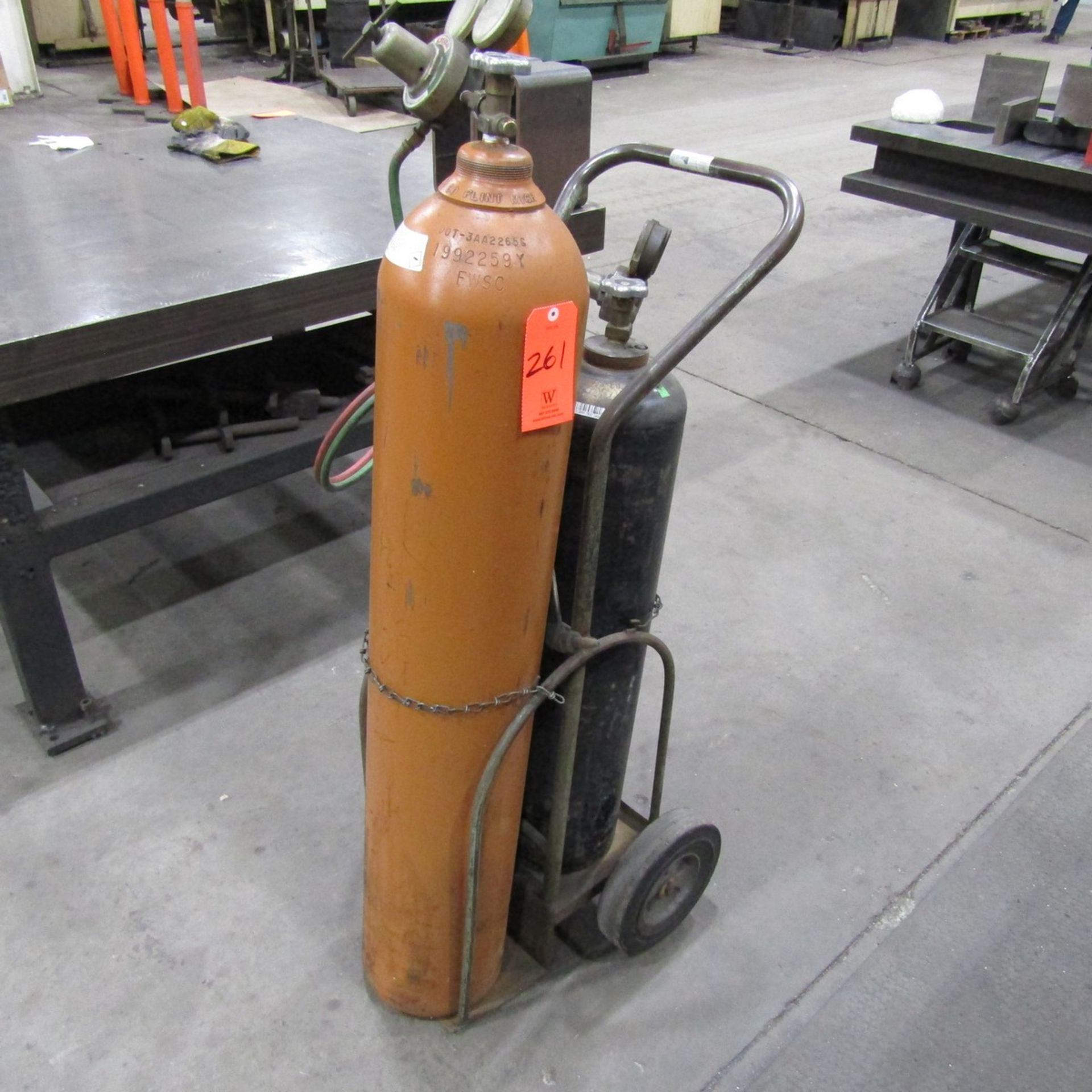 Portable Single Tank Acetylene Welding Cart; with Related Torches & Gauges (No Tank)