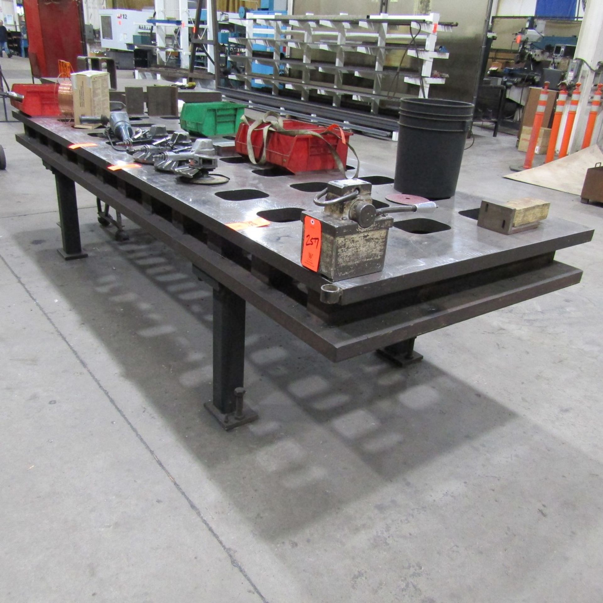 12 ft. x 4 ft. x 2 in. Weld Table (No Contents)