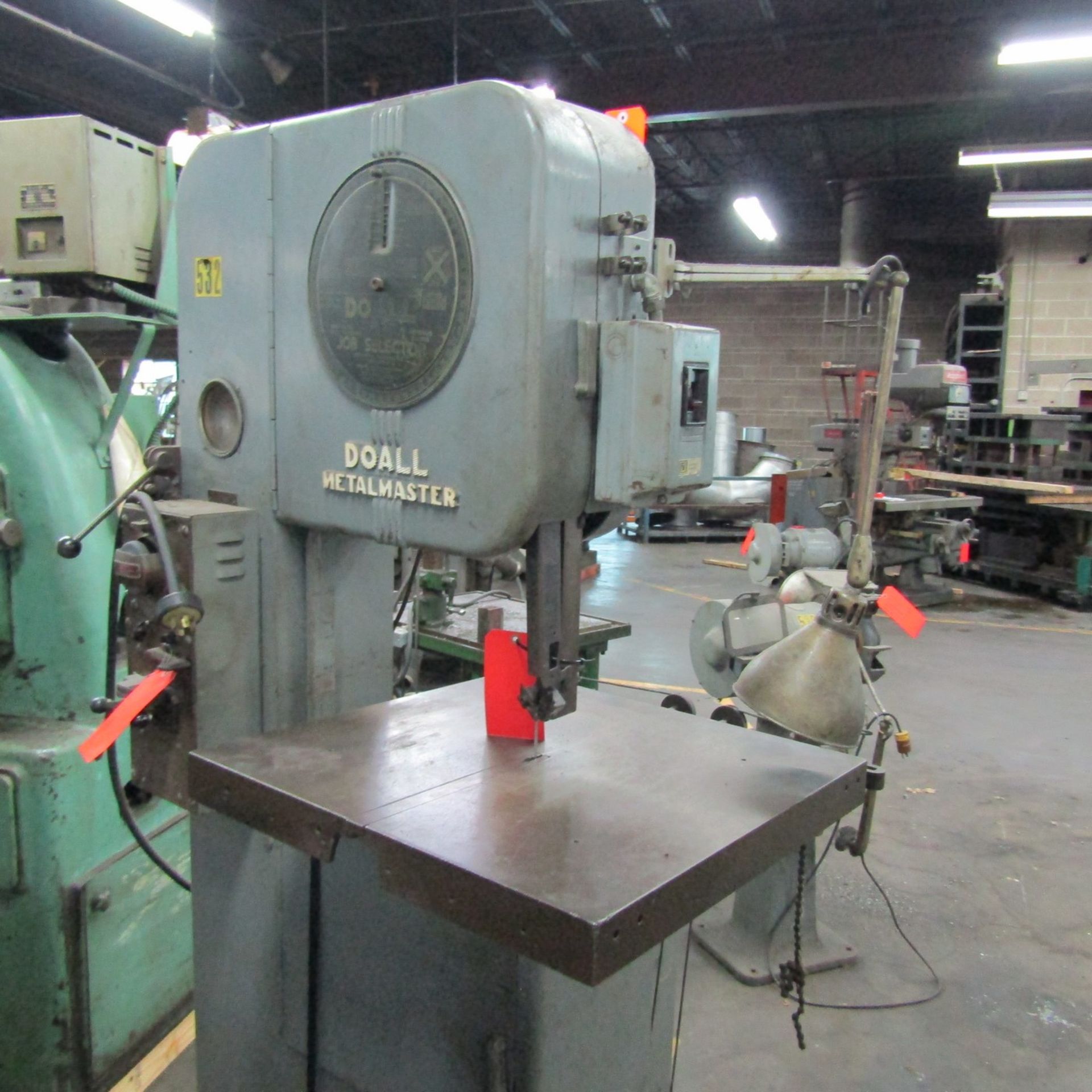 DoAll 16 in. Model Metalmaster Job Selector Tilting Table Vertical Band Saw, S/N: 423406; with Model - Image 3 of 5
