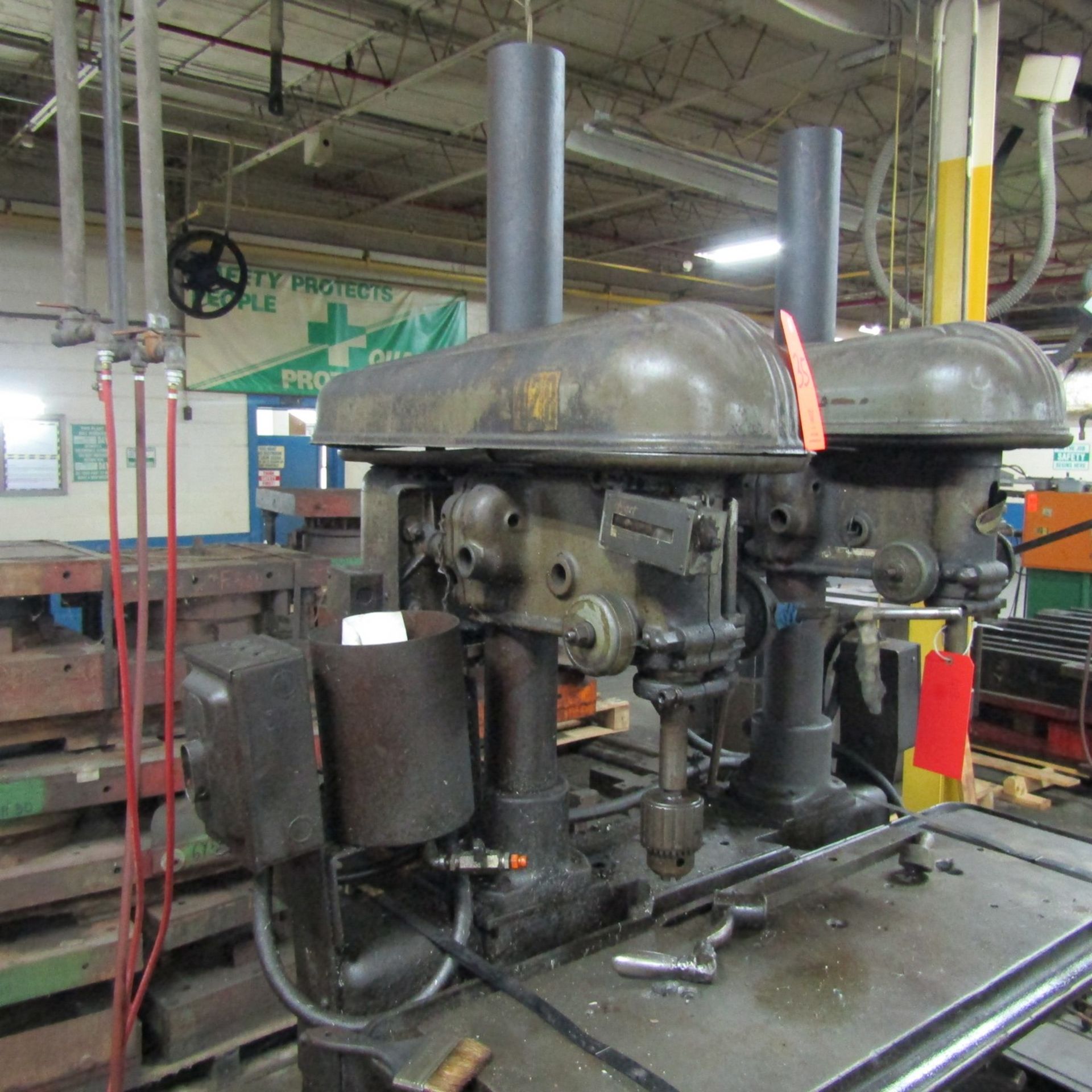 Delta 2-Head Production Drill; with 17 in. Throat each Head, Production Table (Ref. #: 418) - Image 2 of 4