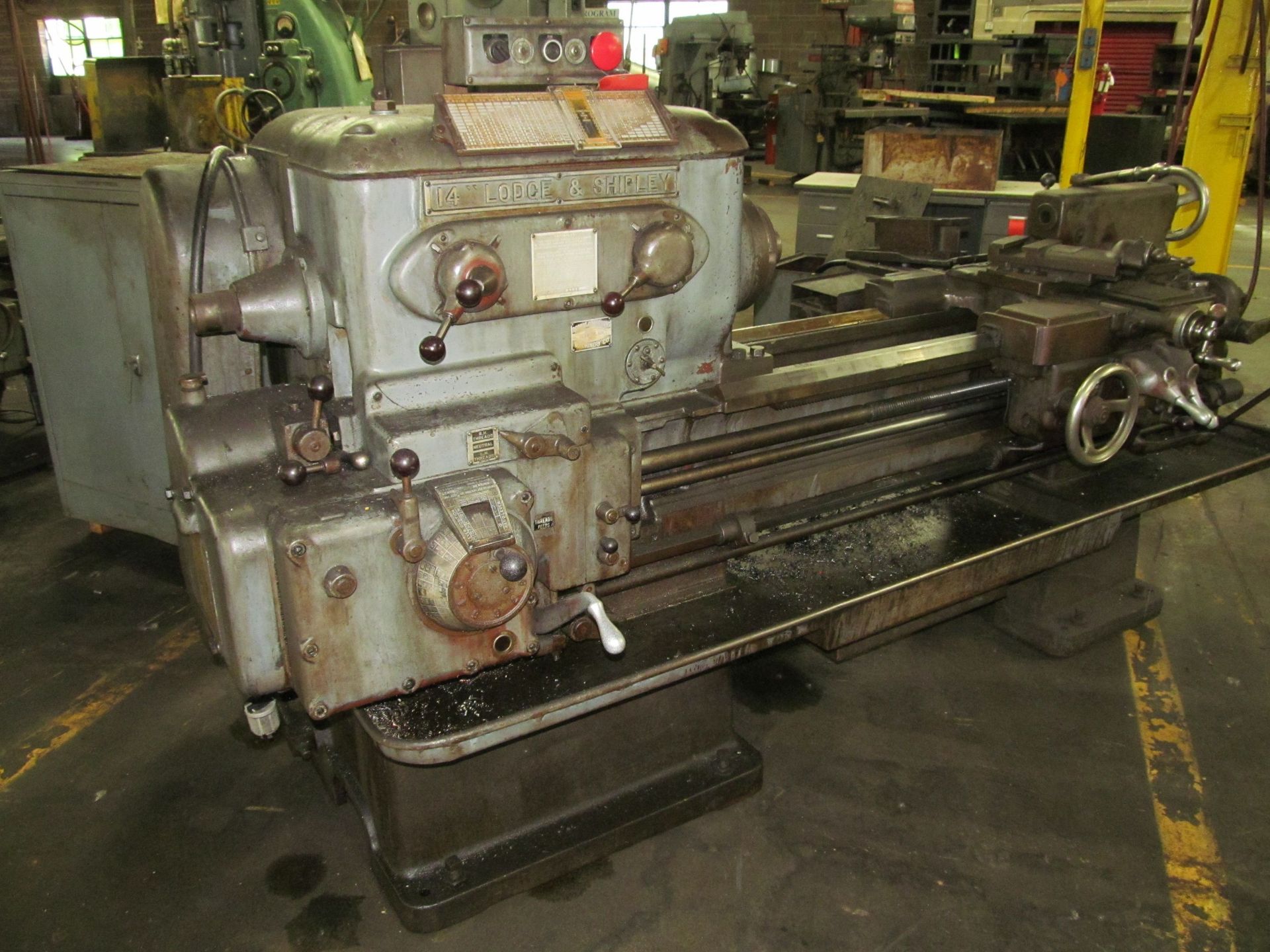 Lodge & Shipley 14 in. Geared Head Engine Lathe, S/N: 42897; 14 in. x 40 in. (approx.), Threading,