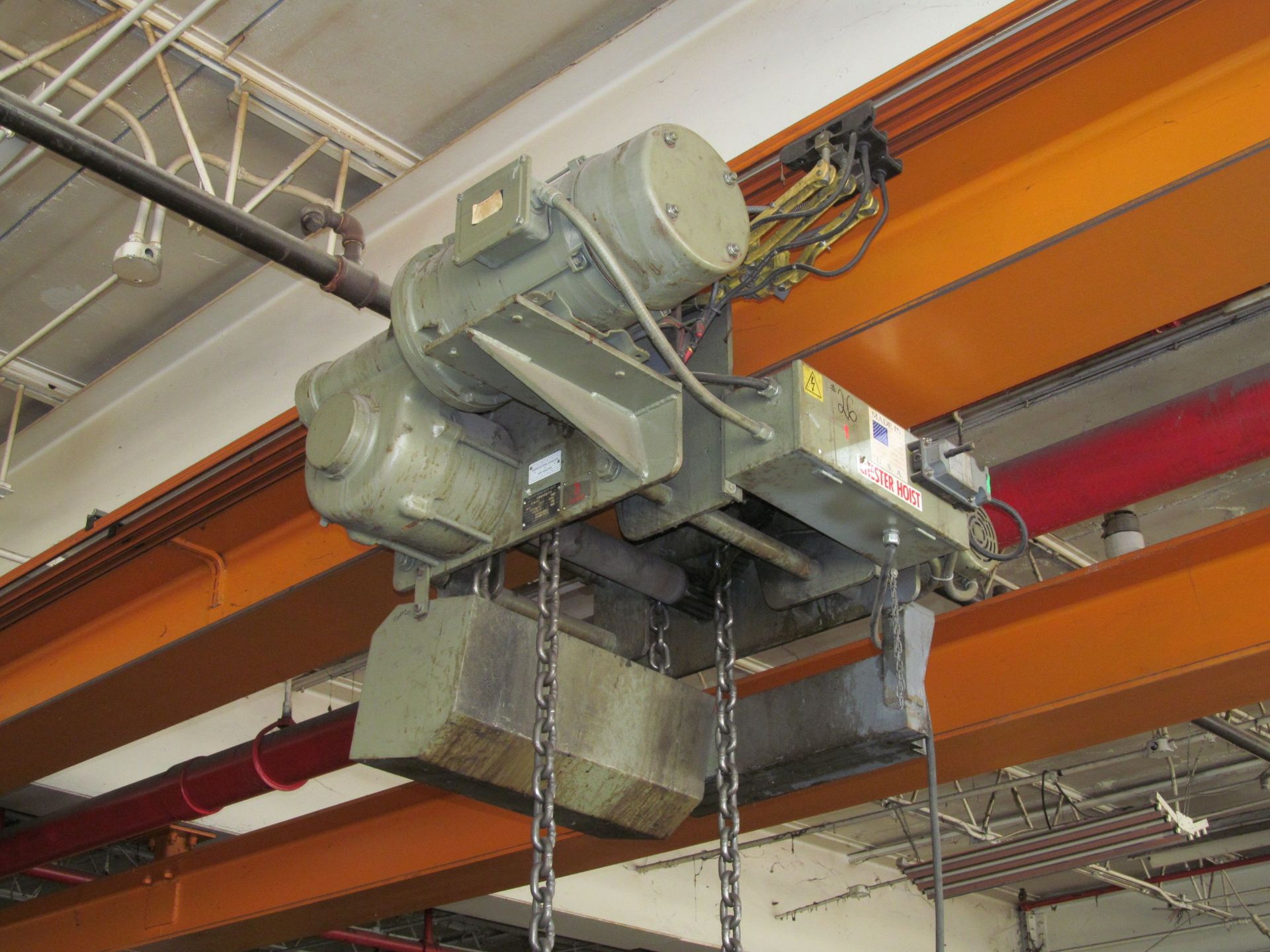 Overhead Monorail System (to Dock); 90 ft. long (approx.), with Chester Hoist 5-Ton Cap. Model