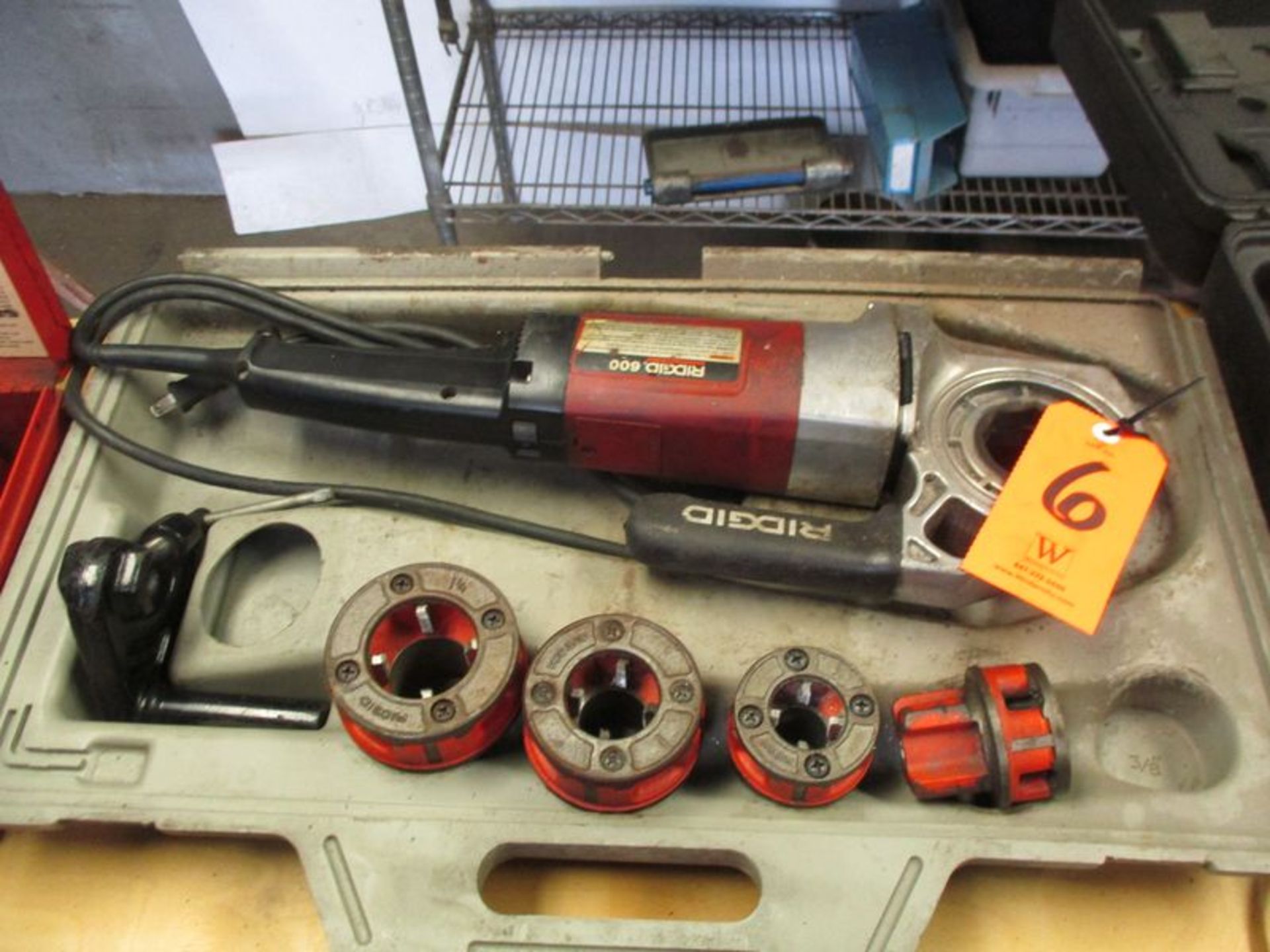 Ridgid Model 600 Electric Hand-Held Power Drive Pipe Threader; with Case