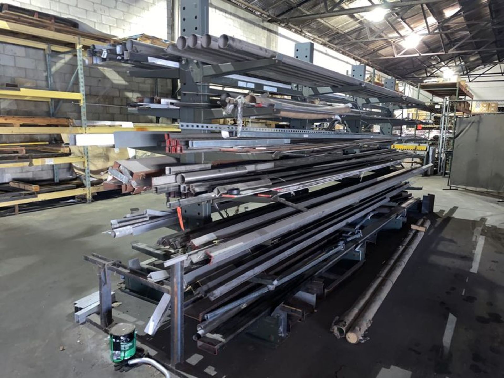 Lot - 7-Tier Double Sided Cantilever Rack; with Aluminum, Stainless Steel and Steel, Angle Iron,