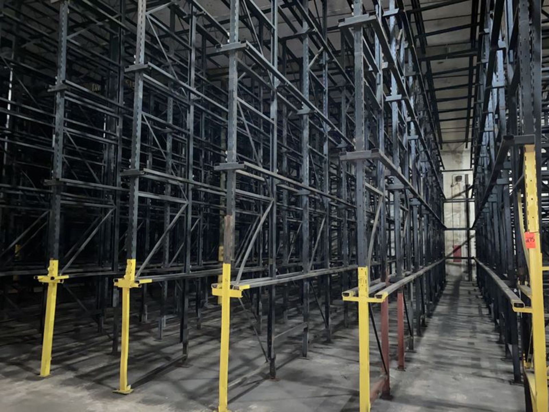 Lot - (5) Sections of 52 in. wide x 15-Bays deep x 4-Bays high Drive-In Pallet Racking