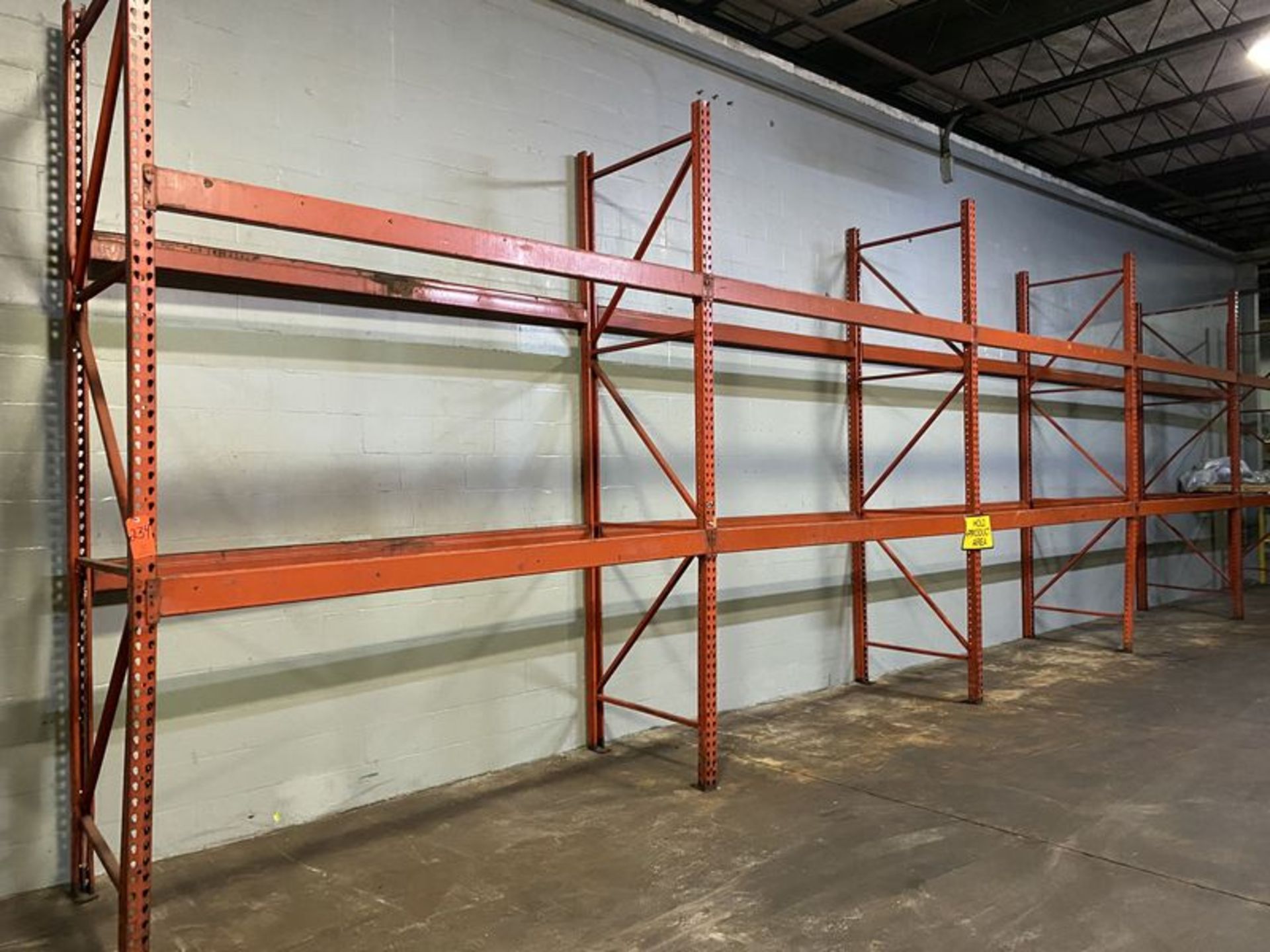 Lot - (6) Sections of 42 in. x 9 ft. x 12 ft. (approx.) Medium Duty Adjustable Pallet Racking; 2-