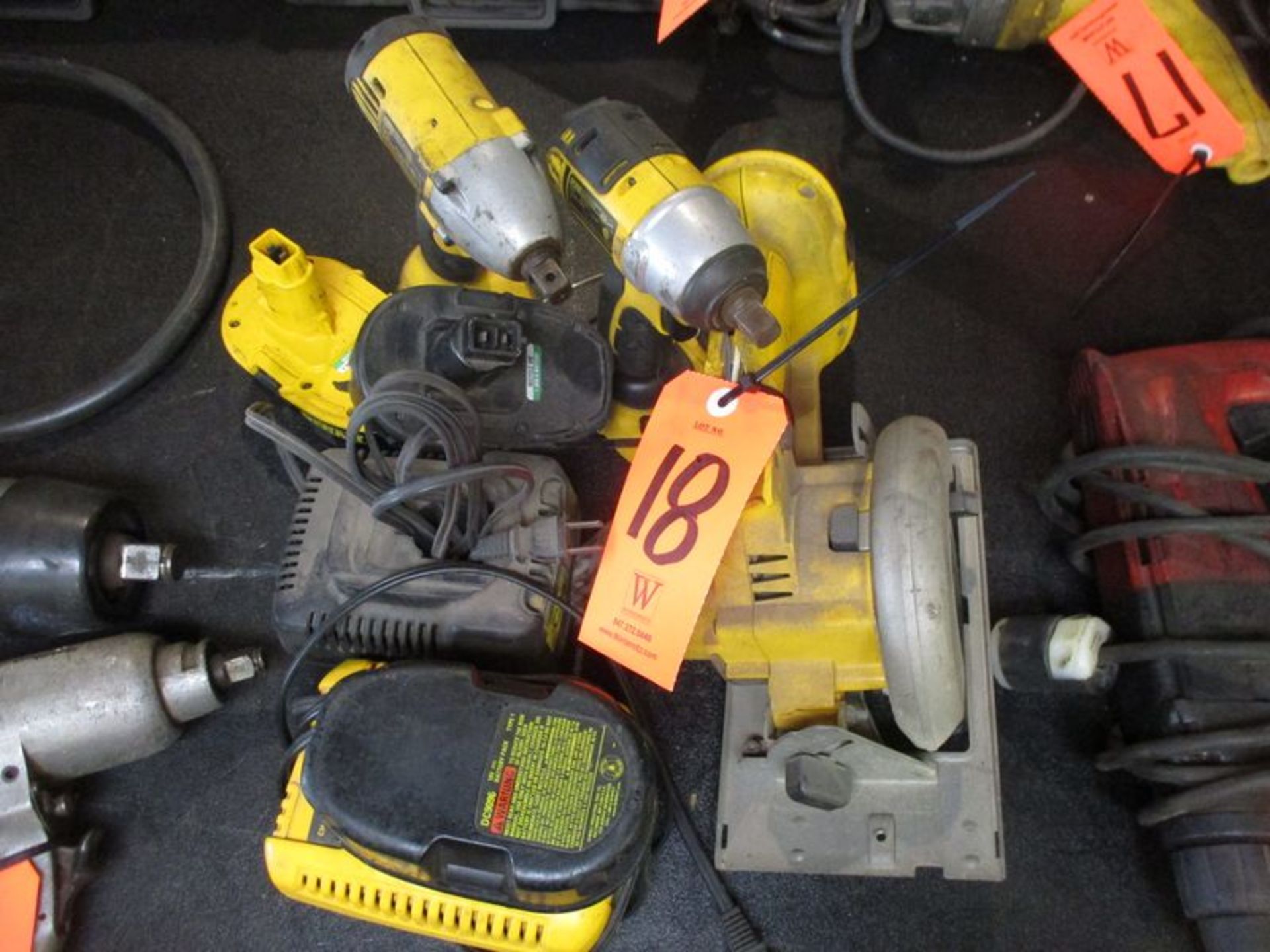 Lot - (1) DeWalt Model DW936 Battery Powered Circular Saw; (2) DeWalt Impact Drivers, Model