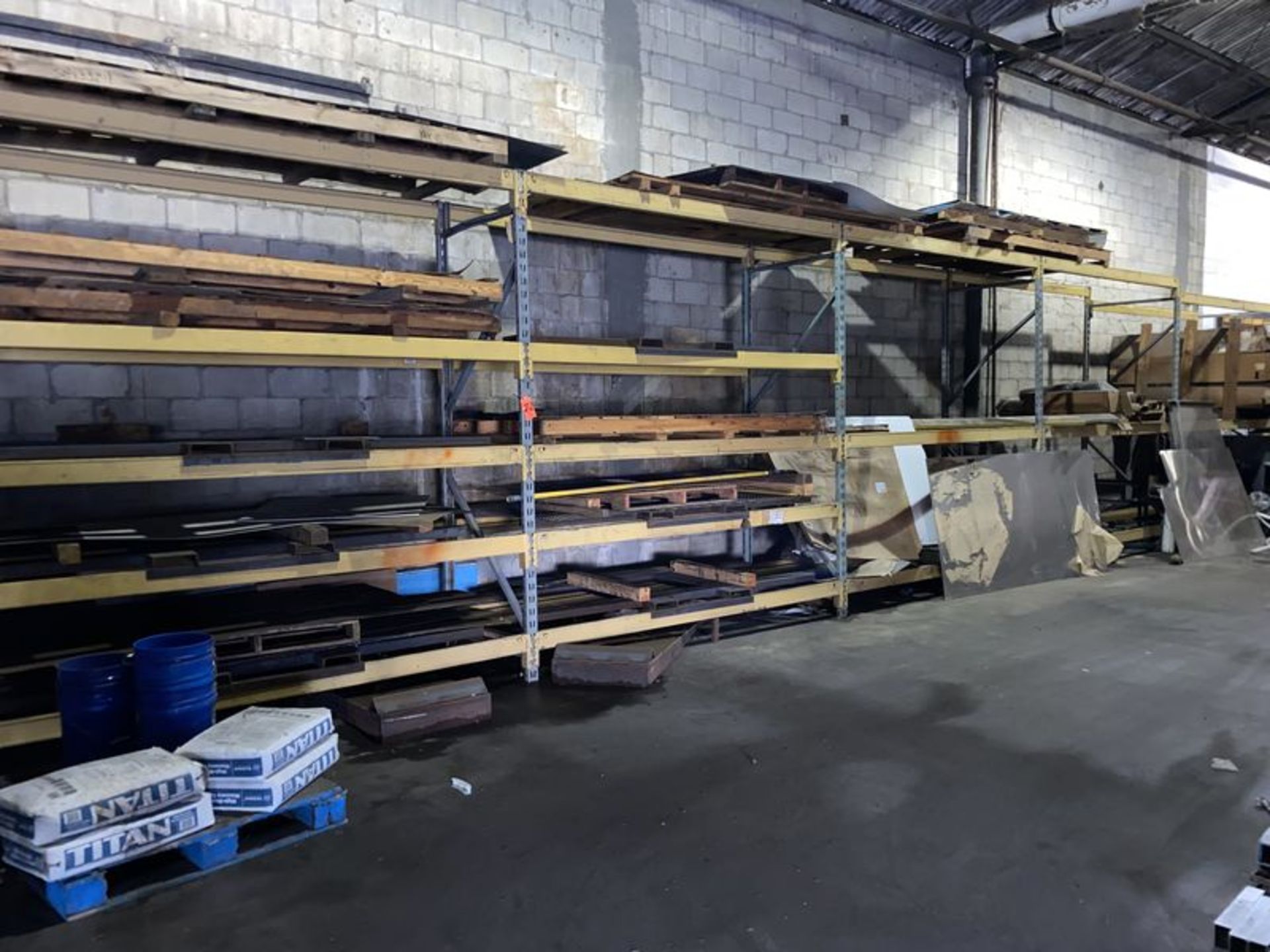 Lot - (2) Sections of 42 in. x 9 ft. x 10 ft. Pallet Racking; 5-Tier High, Also with (3) Sections of