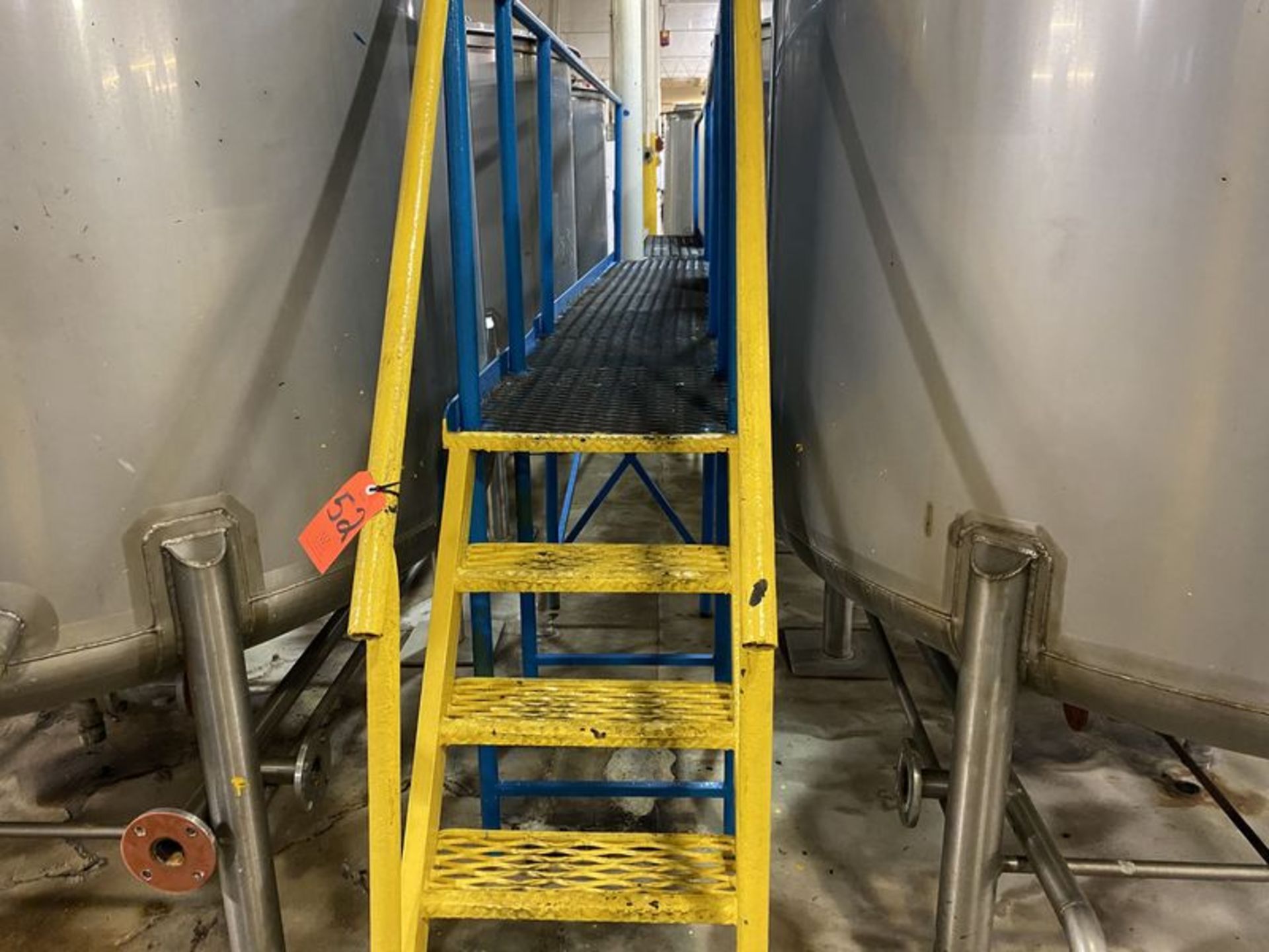 24 in. x 21 ft. Steel Workers Platform; 4-Step Ladder
