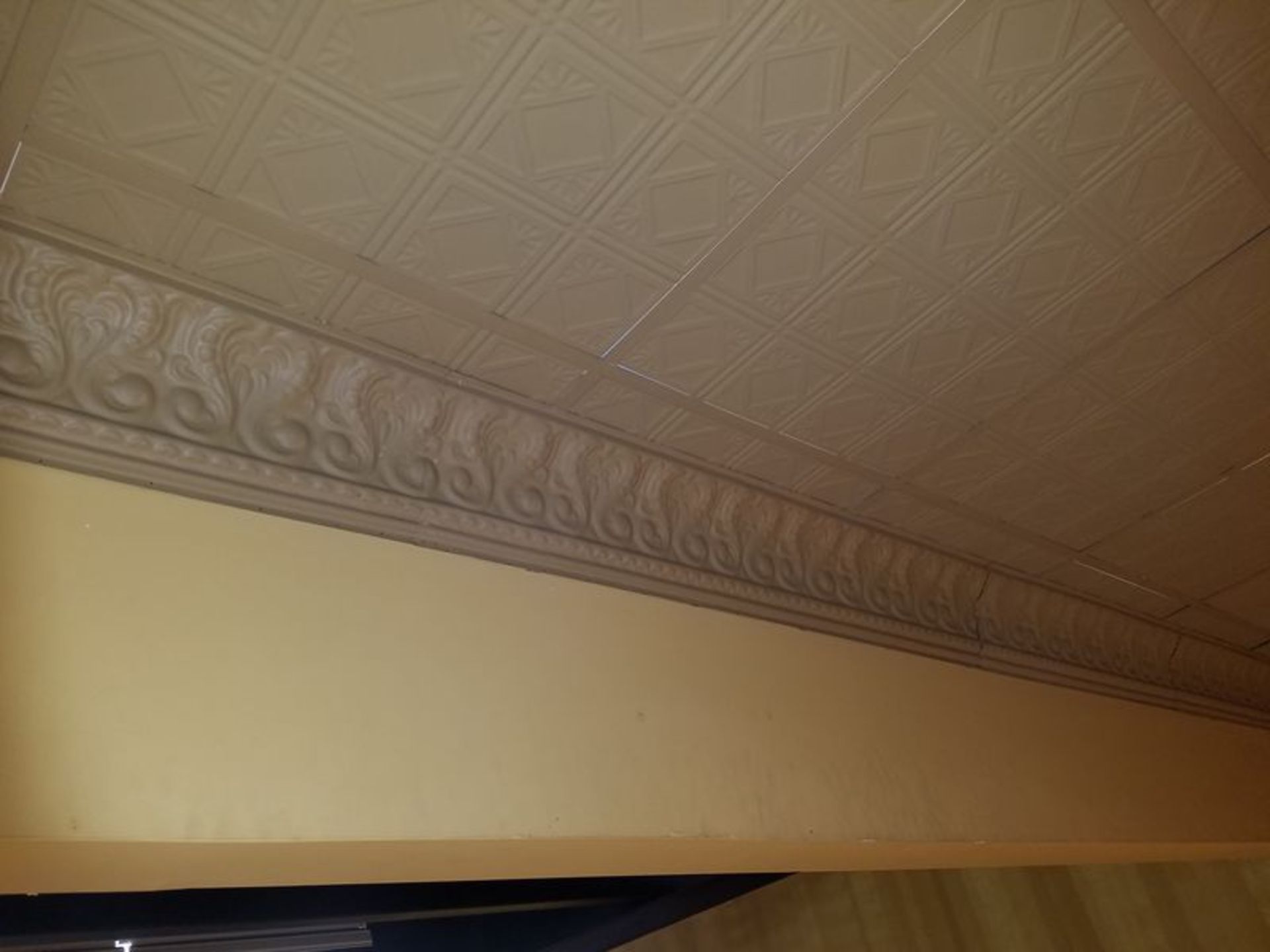 Lot - Acustical Dropped Ceiling Tin Ceiling Tiles; with Related T-Hangers/Track, Related Recessed - Image 7 of 7