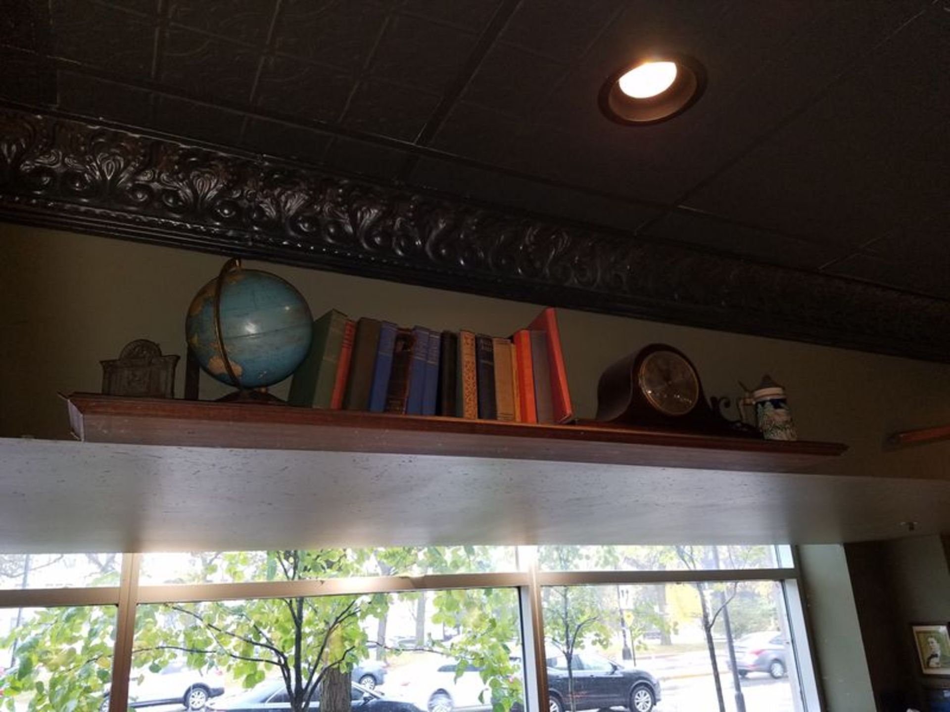 Lot - Globe, Books, Clock and Stein, with Shelf (Wall-Mounted) - Image 2 of 2