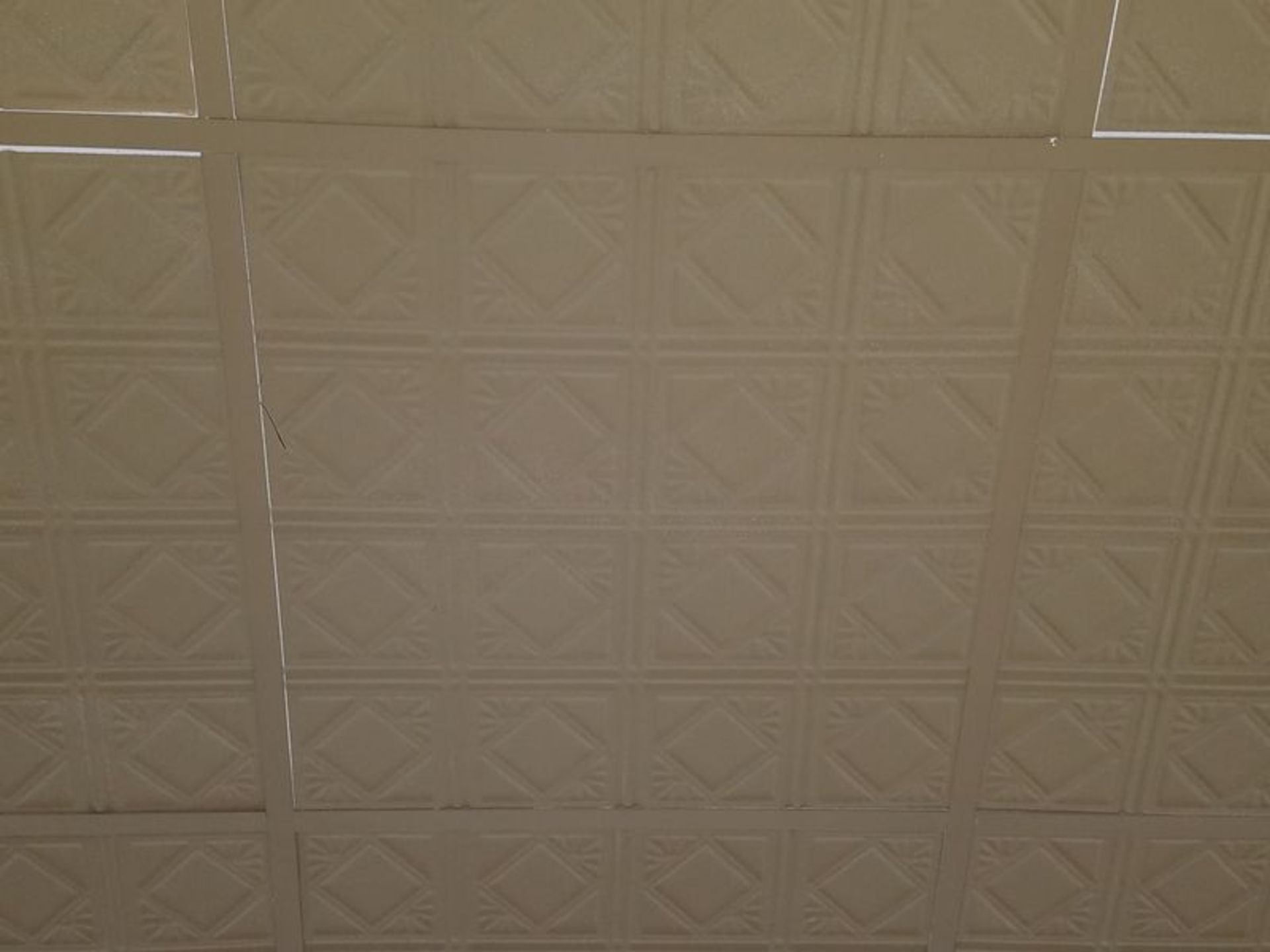 Lot - Acustical Dropped Ceiling Tin Ceiling Tiles; with Related T-Hangers/Track, Related Recessed - Image 5 of 7