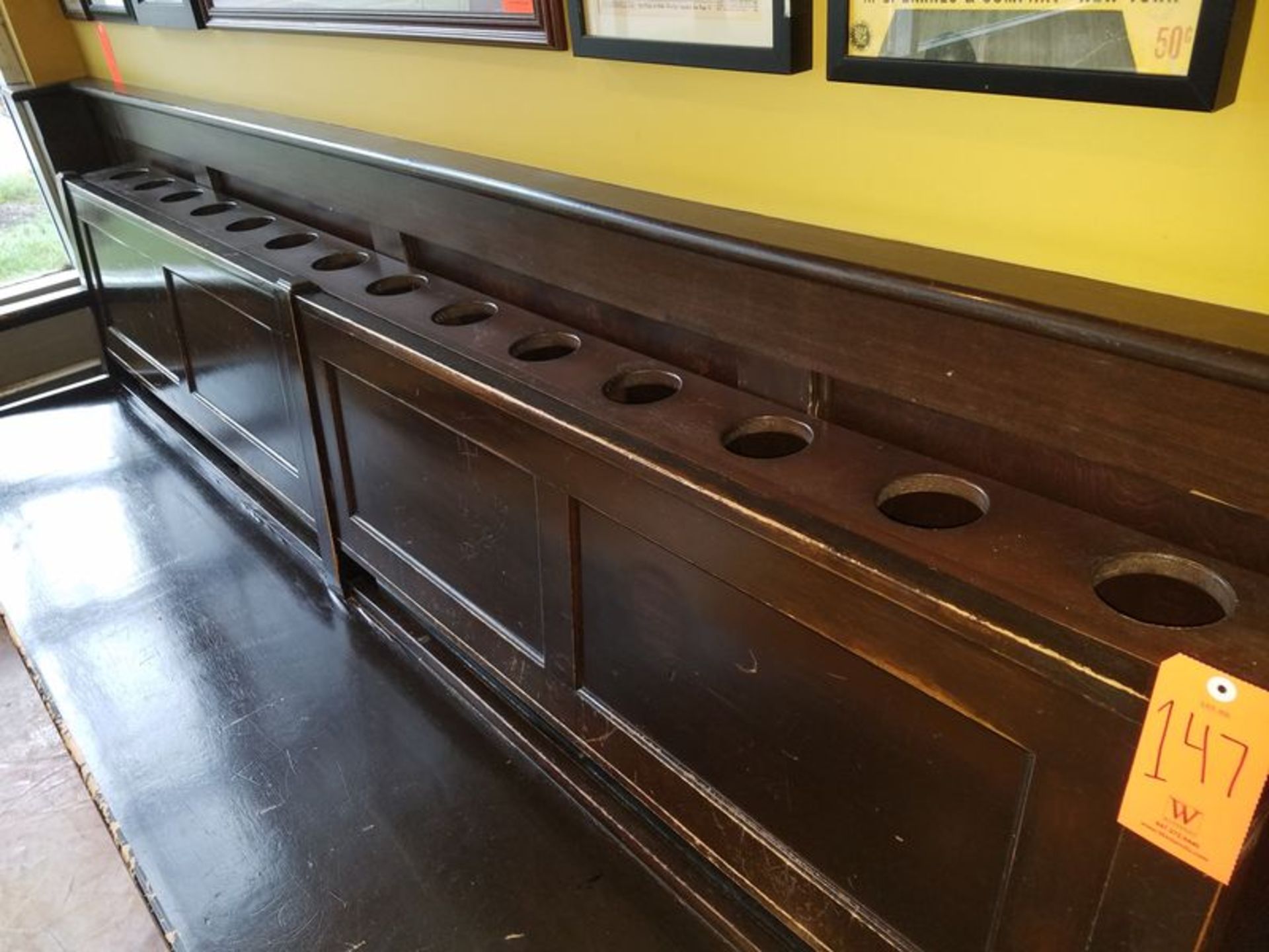 9 ft. Antique Wood Bench (Originally from Cook County Court House) - Image 2 of 2