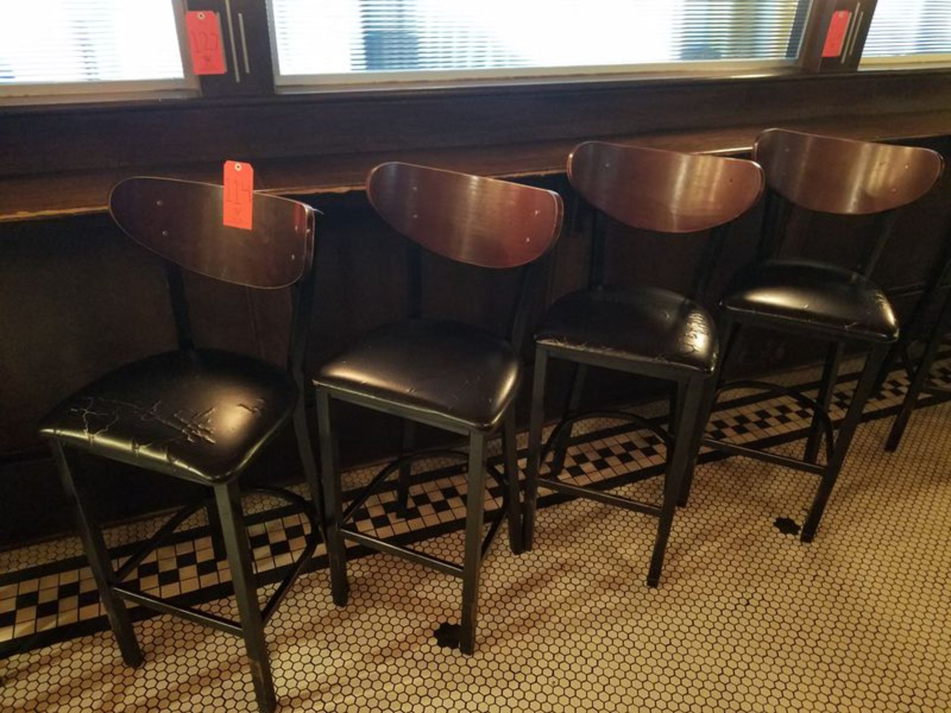 Lot - (4) Bar Stools with Backs