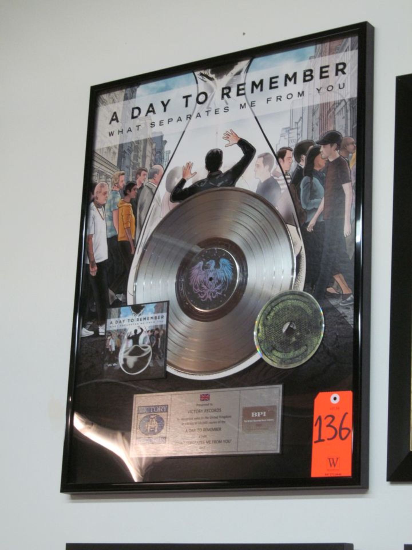 Gold Record for the Album, "What Separates Me From You" by A Day To Remember, Presented by BPI The