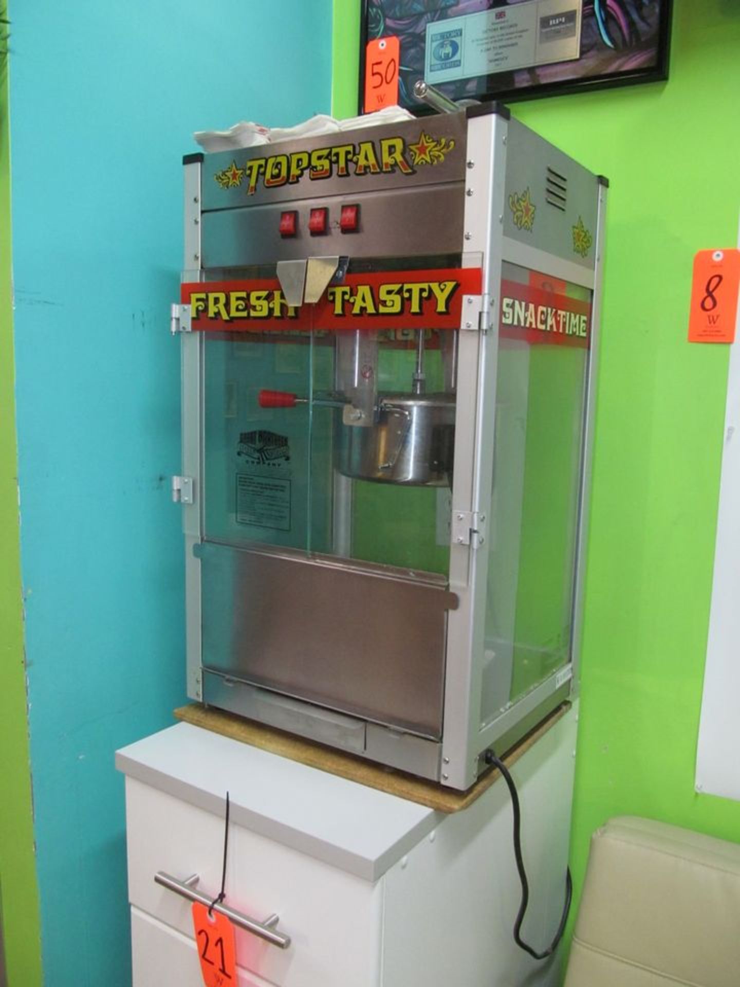 Great Northern Topstar Table Top Popcorn Machine; with Cabinet