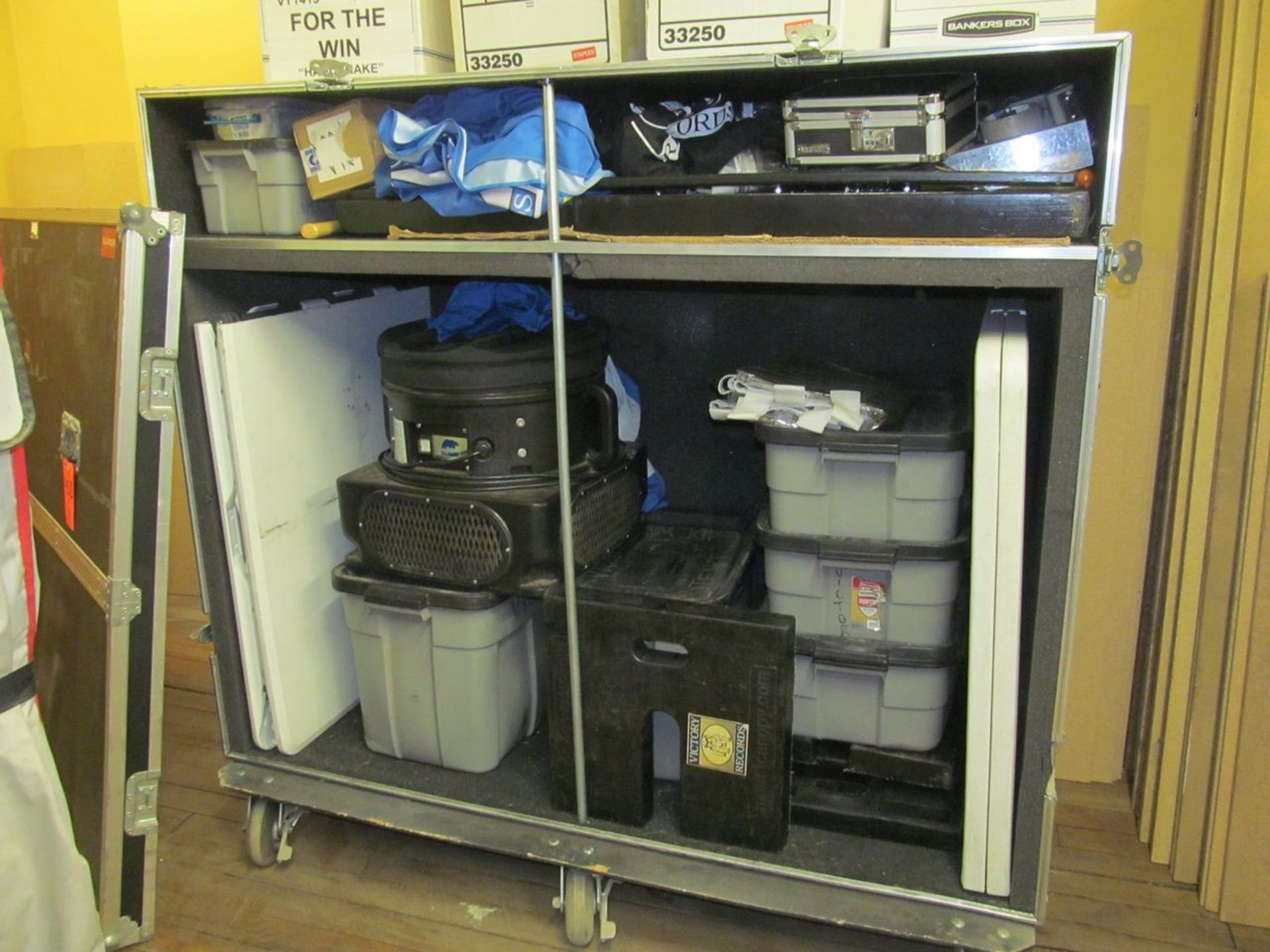 Lot - Large Flight Form Case, Containing: Fogger, Cables, Tools, (2) Folding Tables, Banners, - Image 2 of 3