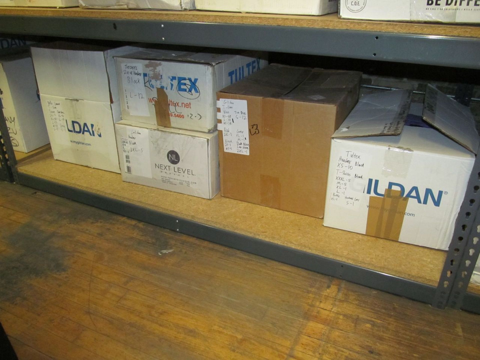 Lot - Contents of Shelf, to Include: (6+) Boxes of Un-Printed Black Hoodies, (3+) Boxes of Un- - Image 3 of 3