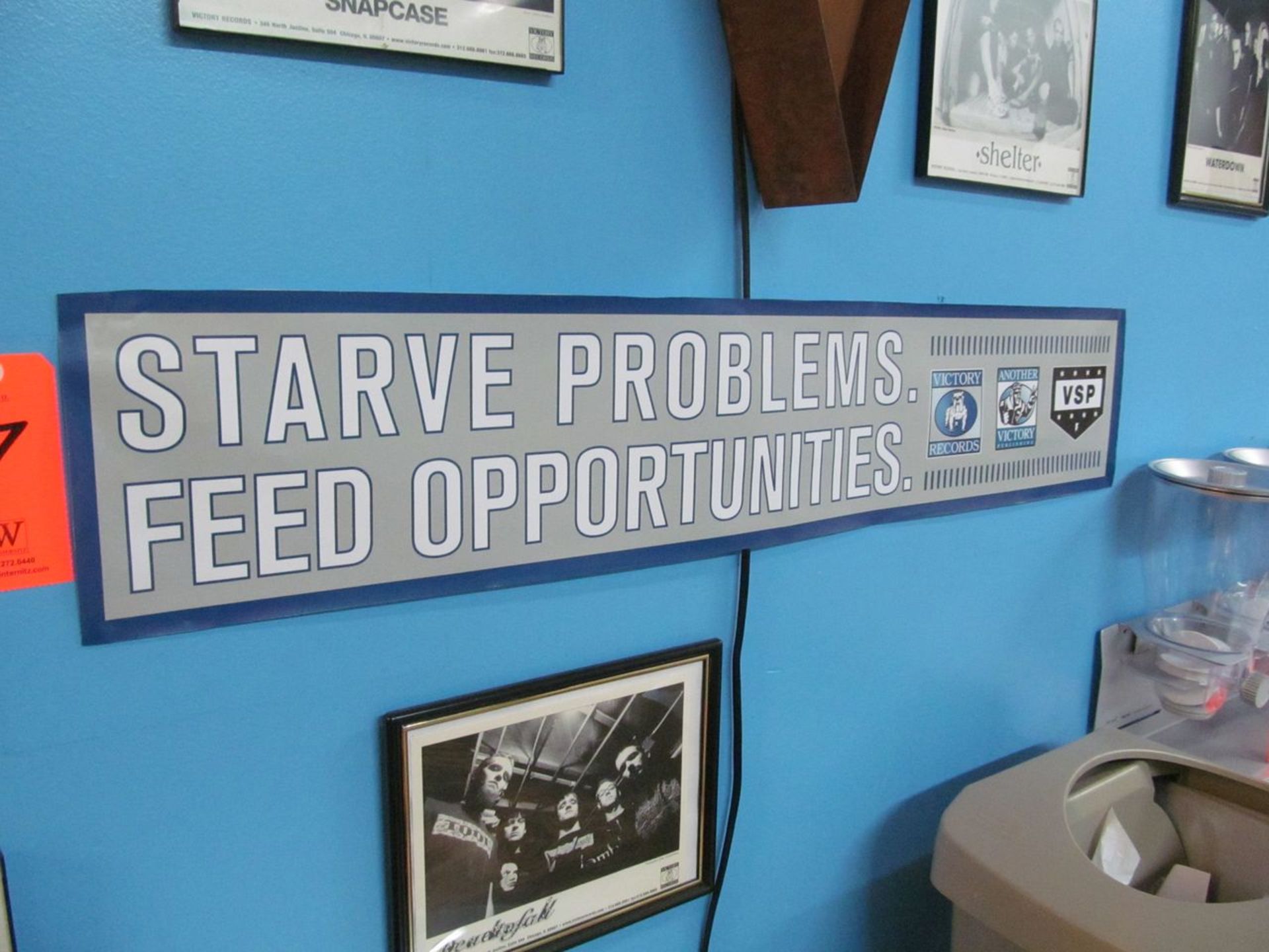 "Starve Problems, Feed Opportunities" Victory Sign