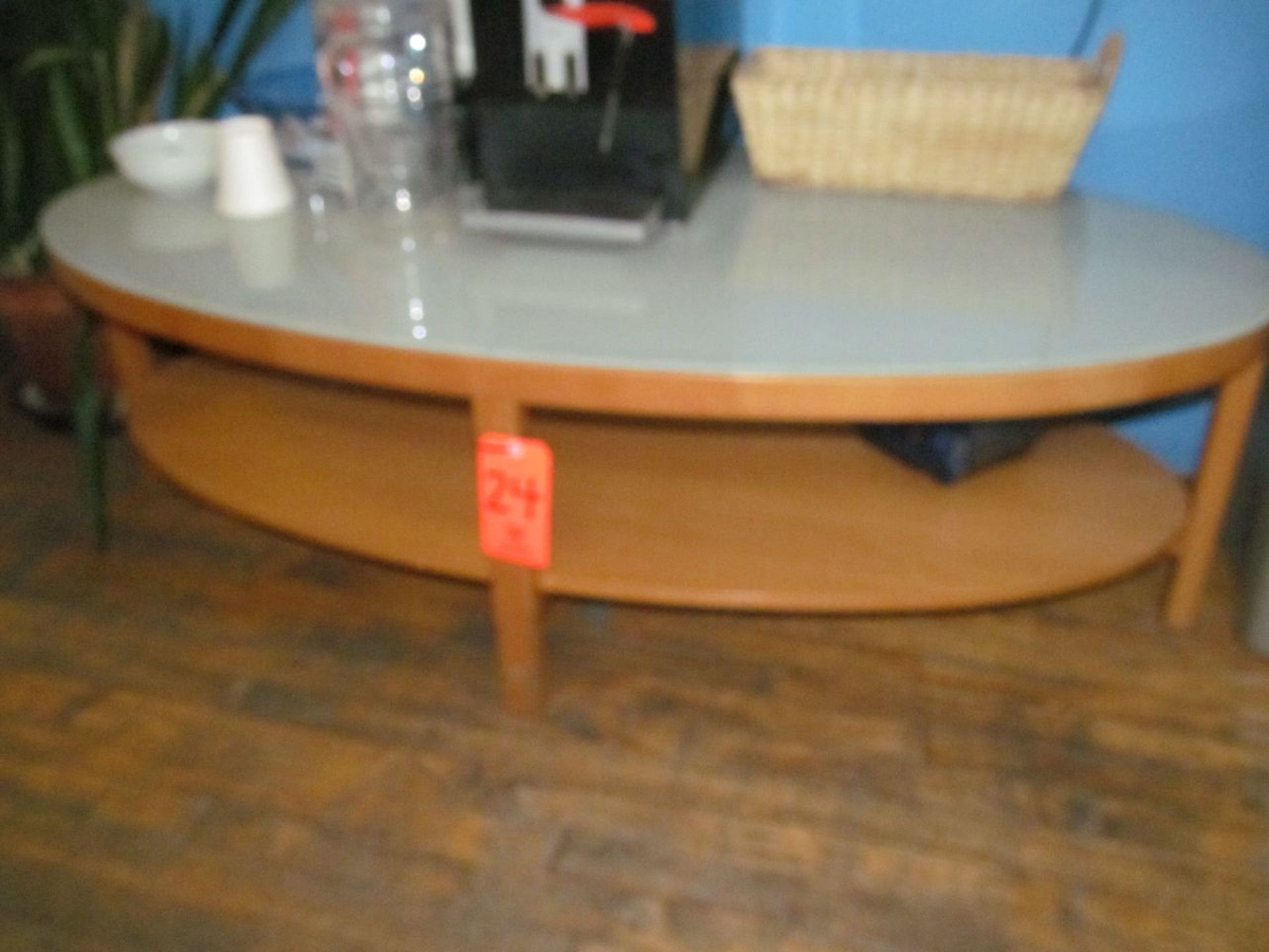 Wood Occasional Table with Glass Top
