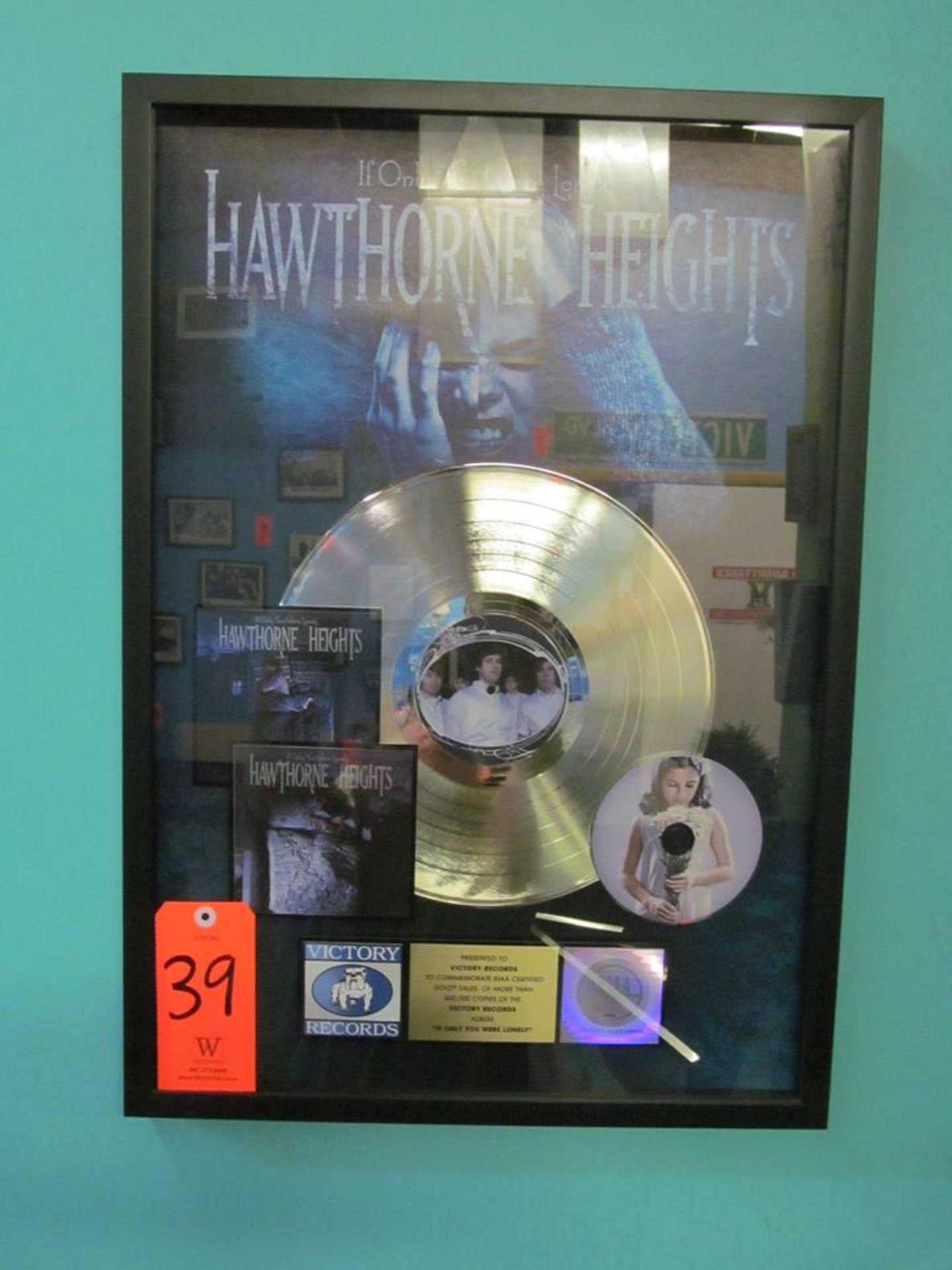 RIAA Certified Gold Record for the Album "If Only You Were Lonely" by Hawthorne Heights, to