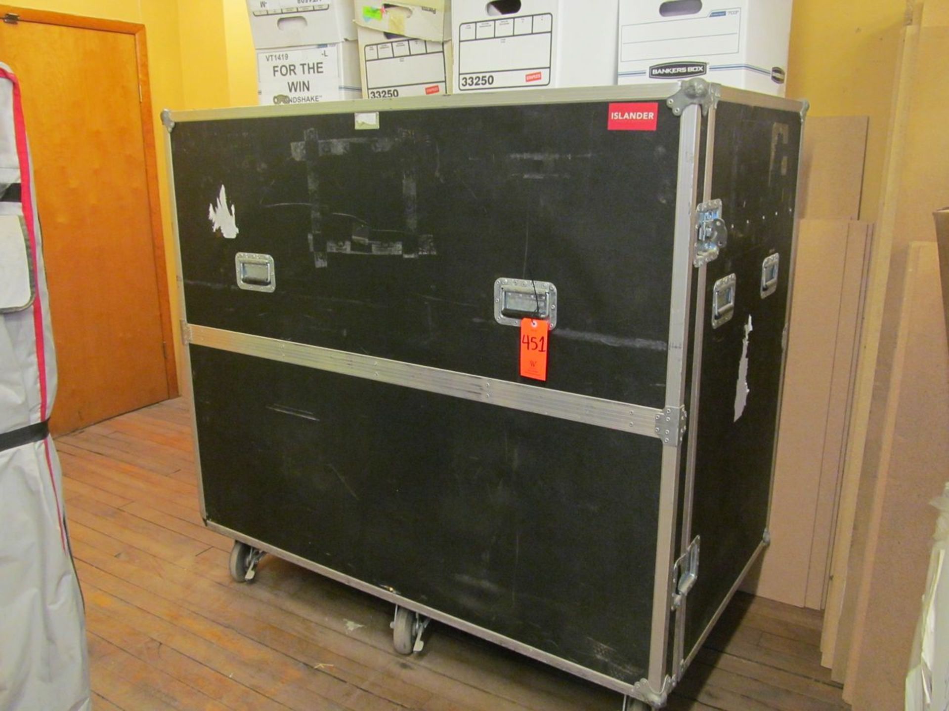 Lot - Large Flight Form Case, Containing: Fogger, Cables, Tools, (2) Folding Tables, Banners,