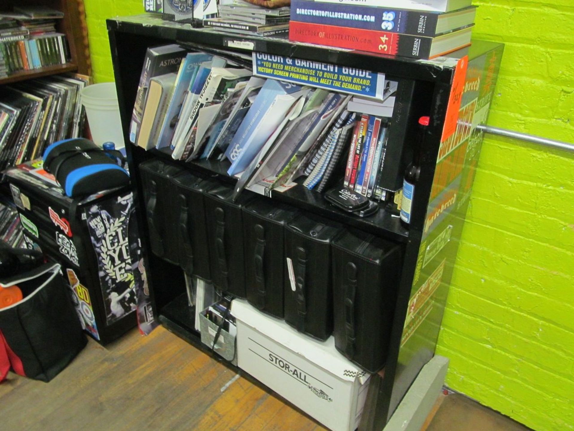 5-Tier Wood Bookcase & Metal Bookcase; with Available Contents of Albums & CD's - Image 2 of 2