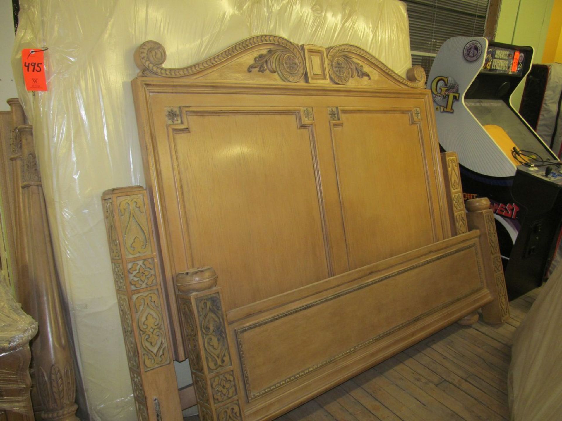 Lot - Queen Bedroom Set, to Include: Wood Bedframe, (2) Nightstands, Mattress and Box Springs - Image 2 of 5