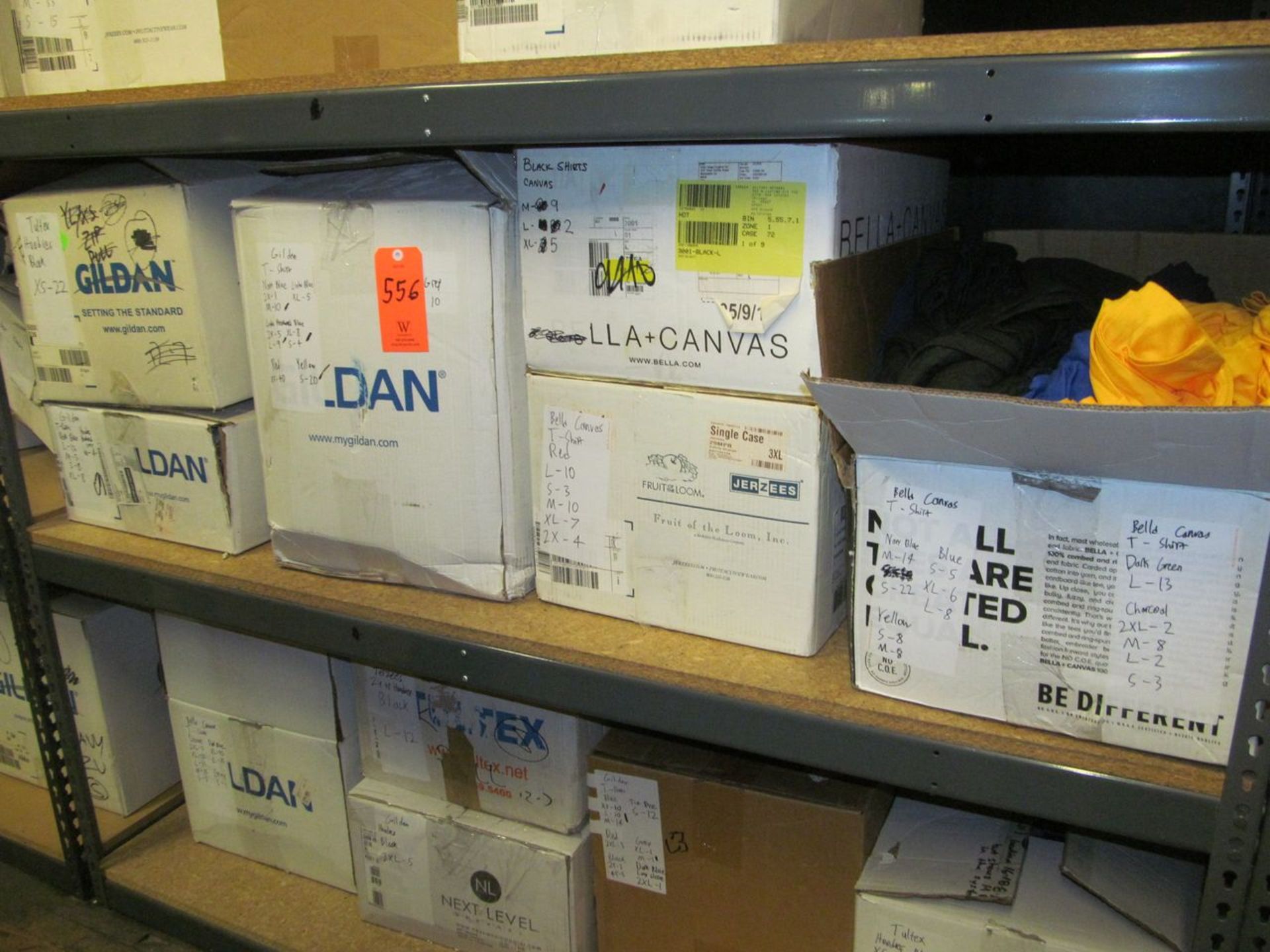 Lot - Contents of Shelf, to Include: (6+) Boxes of Un-Printed Black Hoodies, (3+) Boxes of Un- - Image 2 of 3