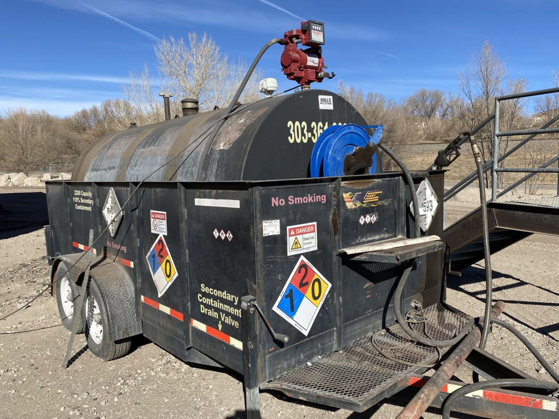 2,200 Gallon Cap. Fuel Tank; Mounted on 64 in. x 12 ft. Tandem Axle Tag Containment Trailer, VIN: