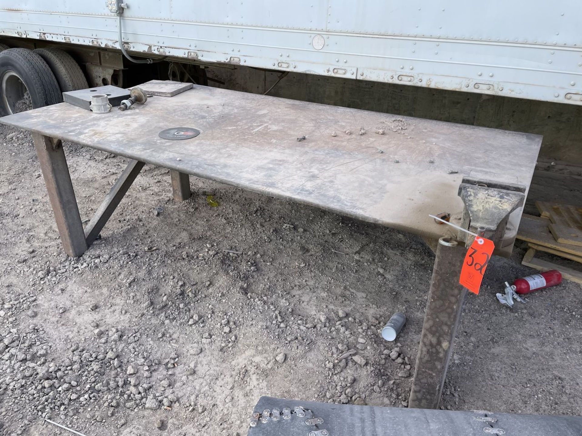 4 ft. x 8 ft. x 3/4 in. Steel Welding Table; with 6 in. Bench Vise