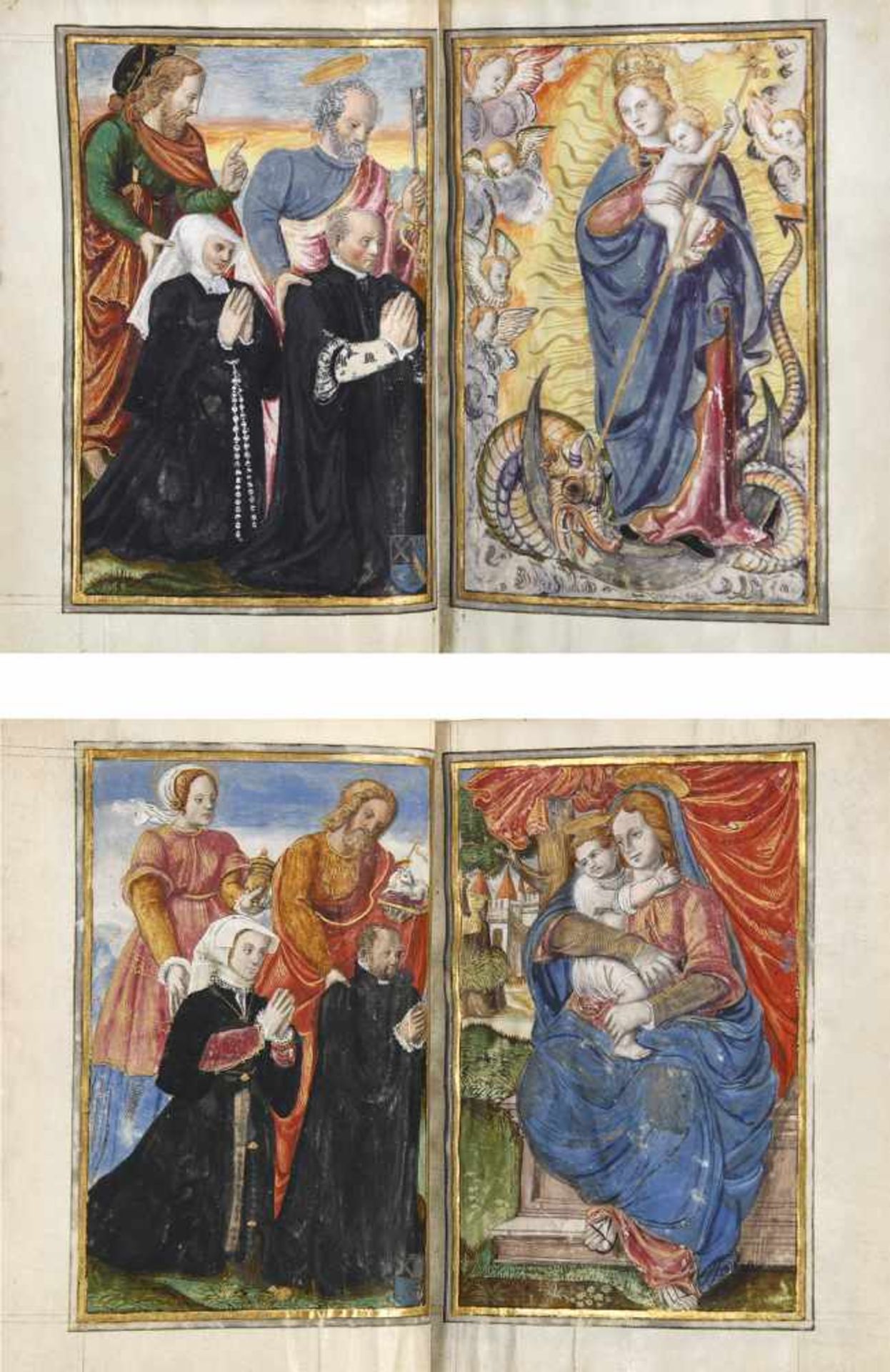 MINIATUREN"Horae Beatae Mariae Virginis. Lateinisch-französische Stundenbuch-Handschrift auf - Bild 3 aus 4