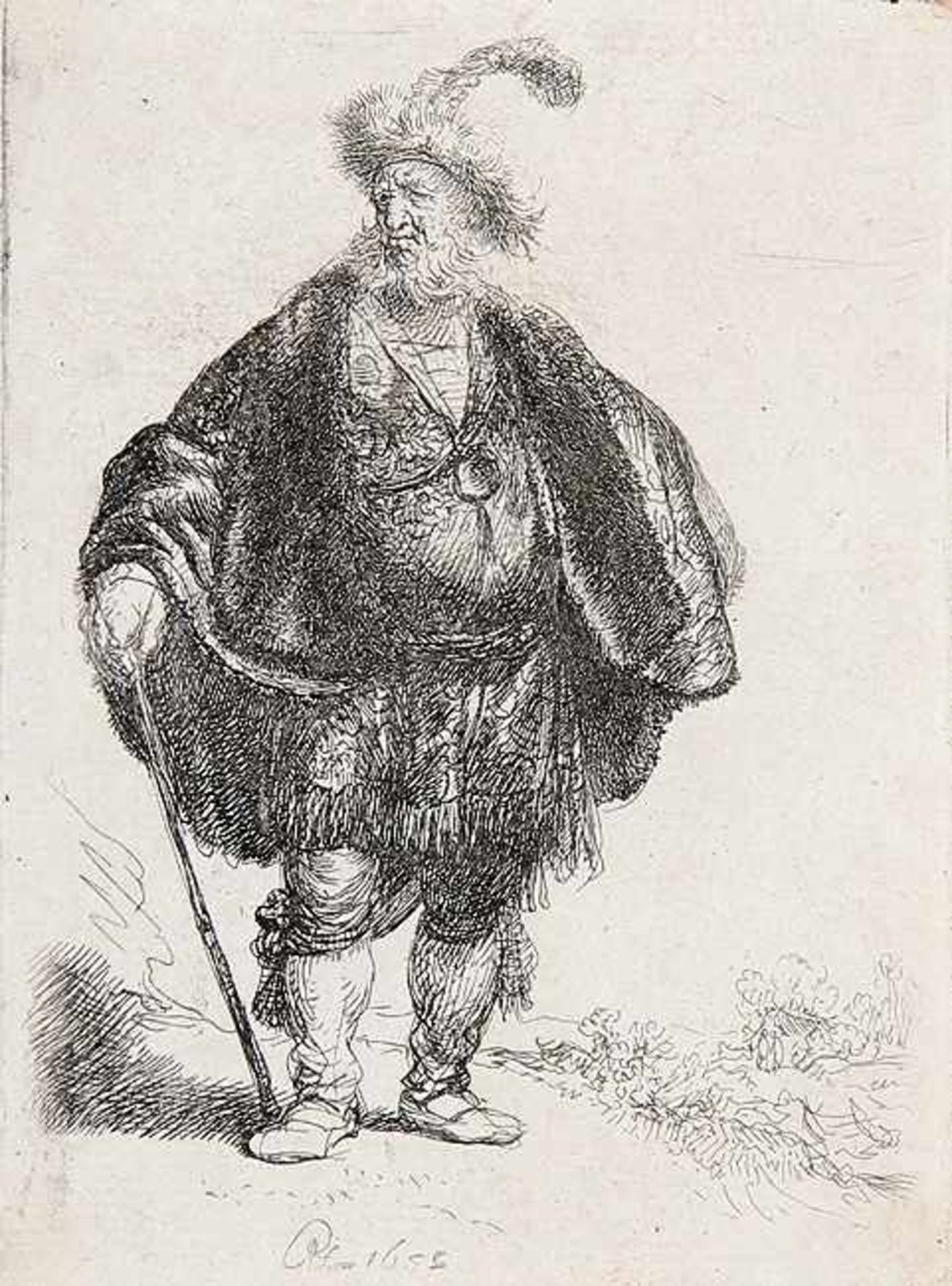 REMBRANDT HARMENSZ. VAN RIJN Leiden 1606 - 1669 AmsterdamDer Perser. Radierung 1632. Bartsch 152.