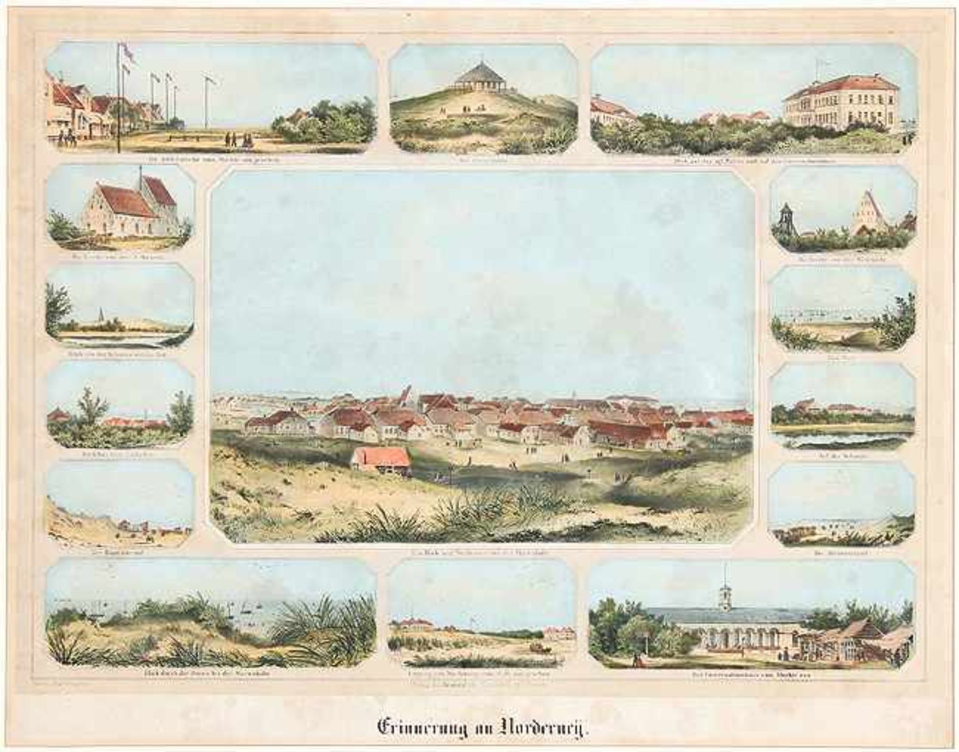 DEUTSCHLANDNorderney. Erinnerung an Norderney. Souvenirblatt mit einer Ansicht von Norderney von der