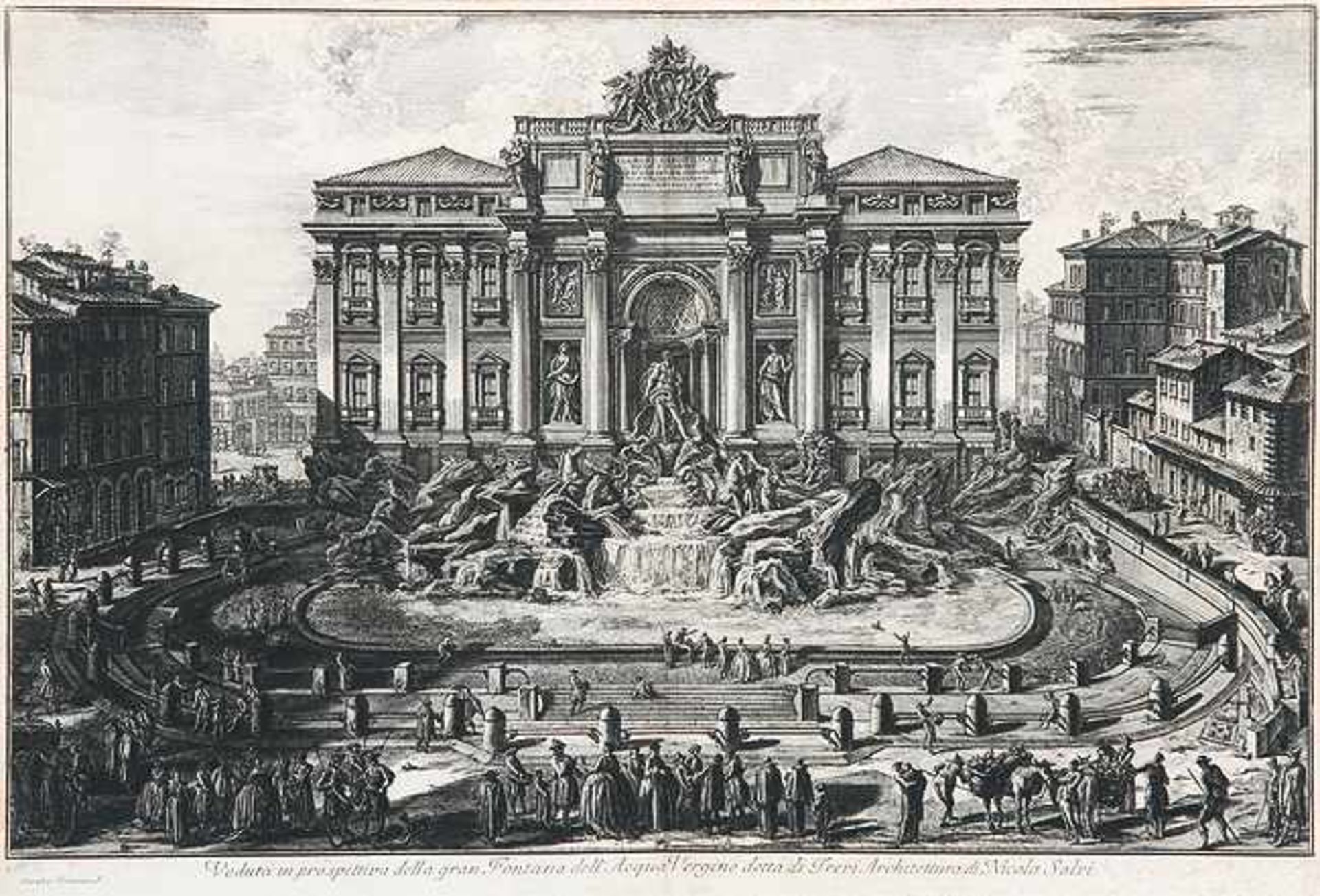 GIOVANNI BATTISTA PIRANESI Mogliano 1720 - 1778 RomVeduta in prospettiva della gran Fontana dell'