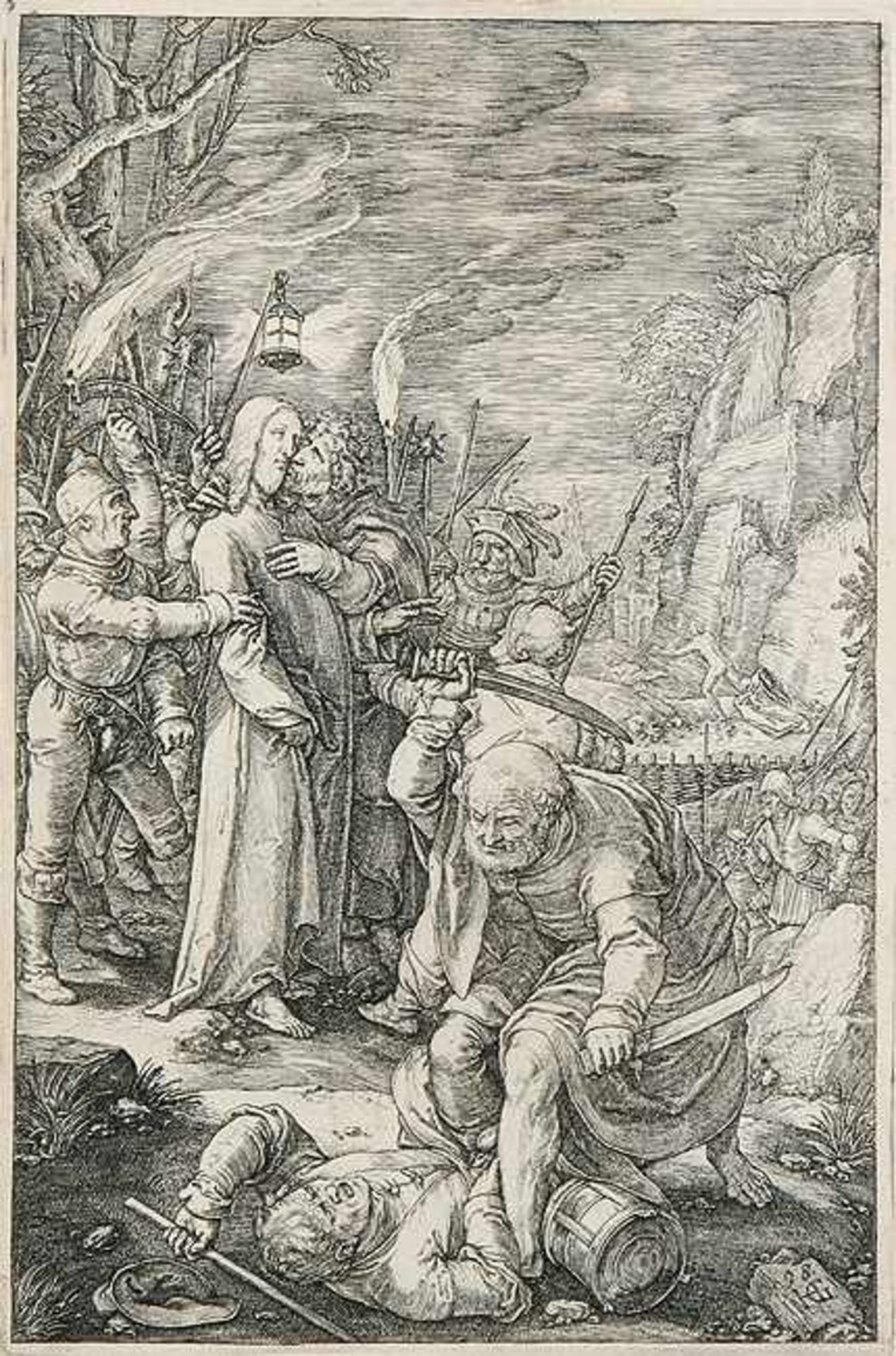 HENDRICK GOLTZIUS Mühlbrecht 1558 - 1617 HaarlemDer Verrat an Christus. Kupferstich aus der Folge „